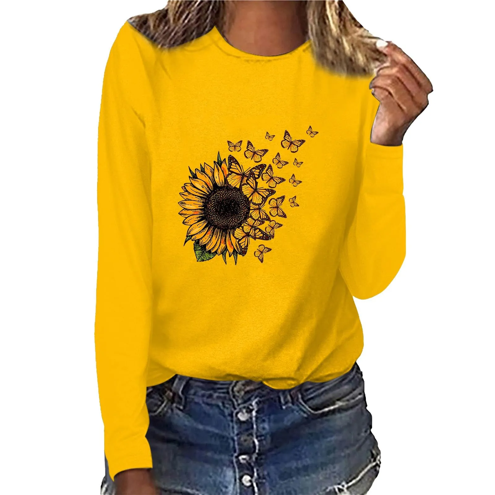 Uwdiohq Camicie Donna Estive Cotone Giallo XXL - immagine 3
