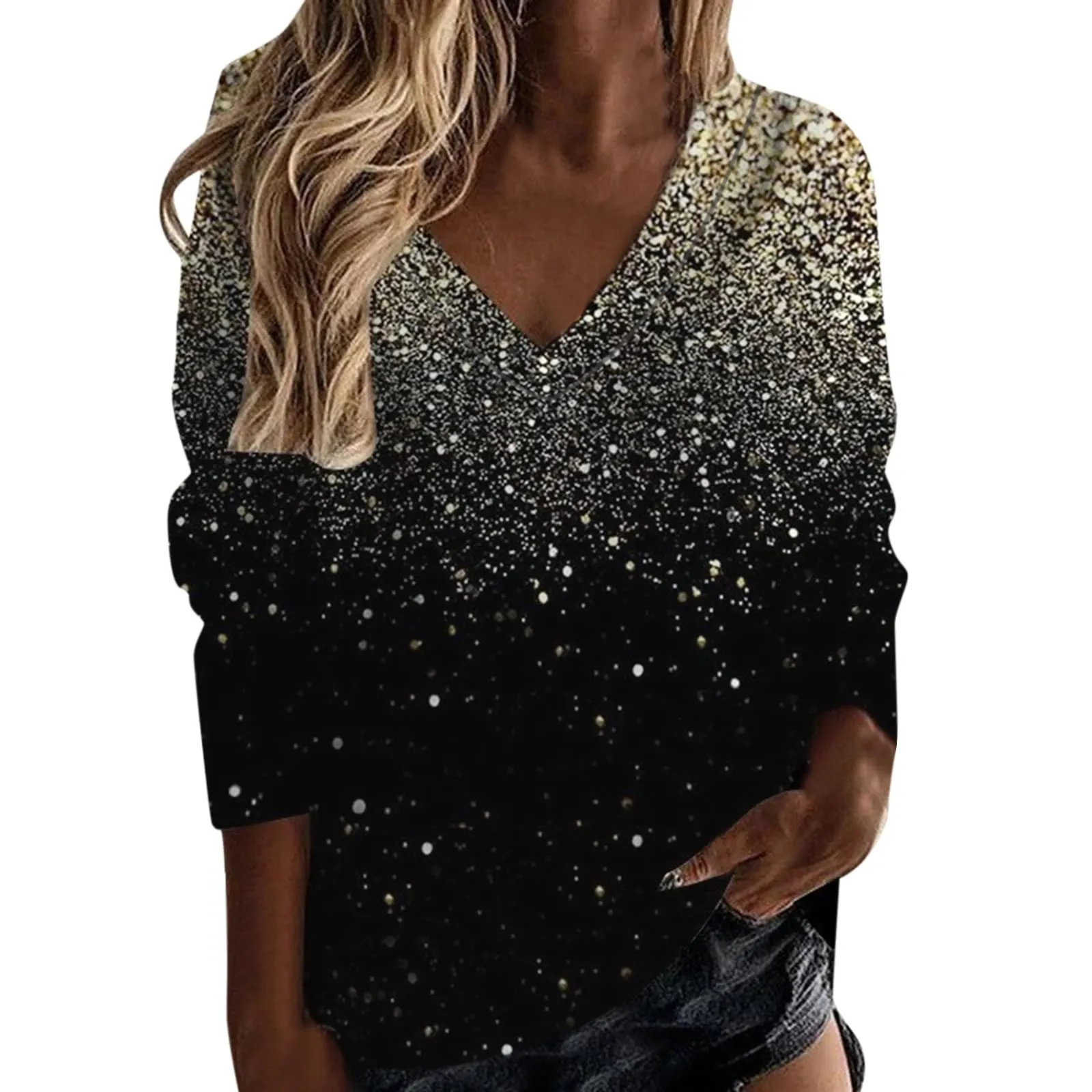 Uwdiohq Camicie Donna Cotone Nero, Taglia S - immagine 4
