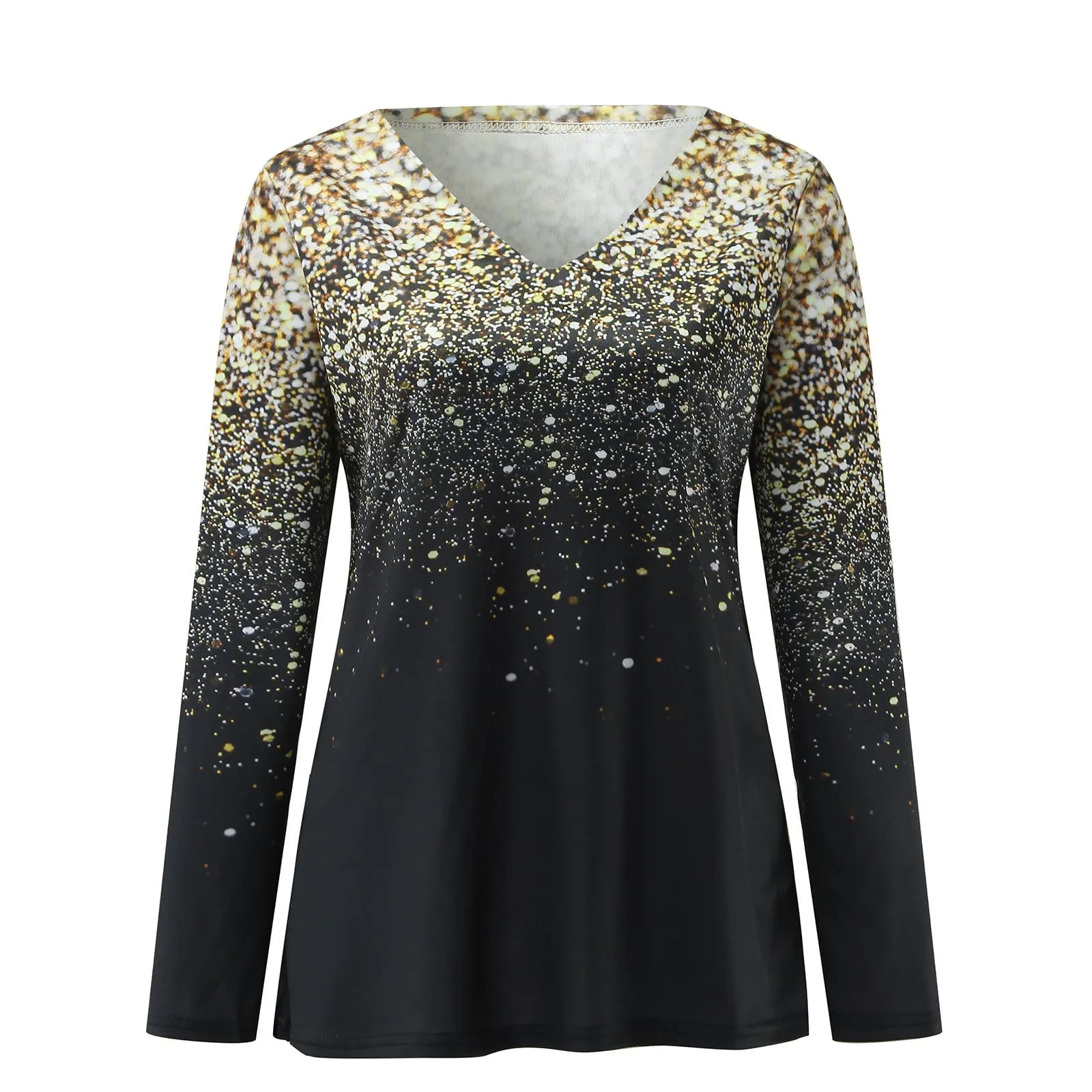 Uwdiohq T-shirt Donna Puro Cotone Nero Taglia M - immagine 5