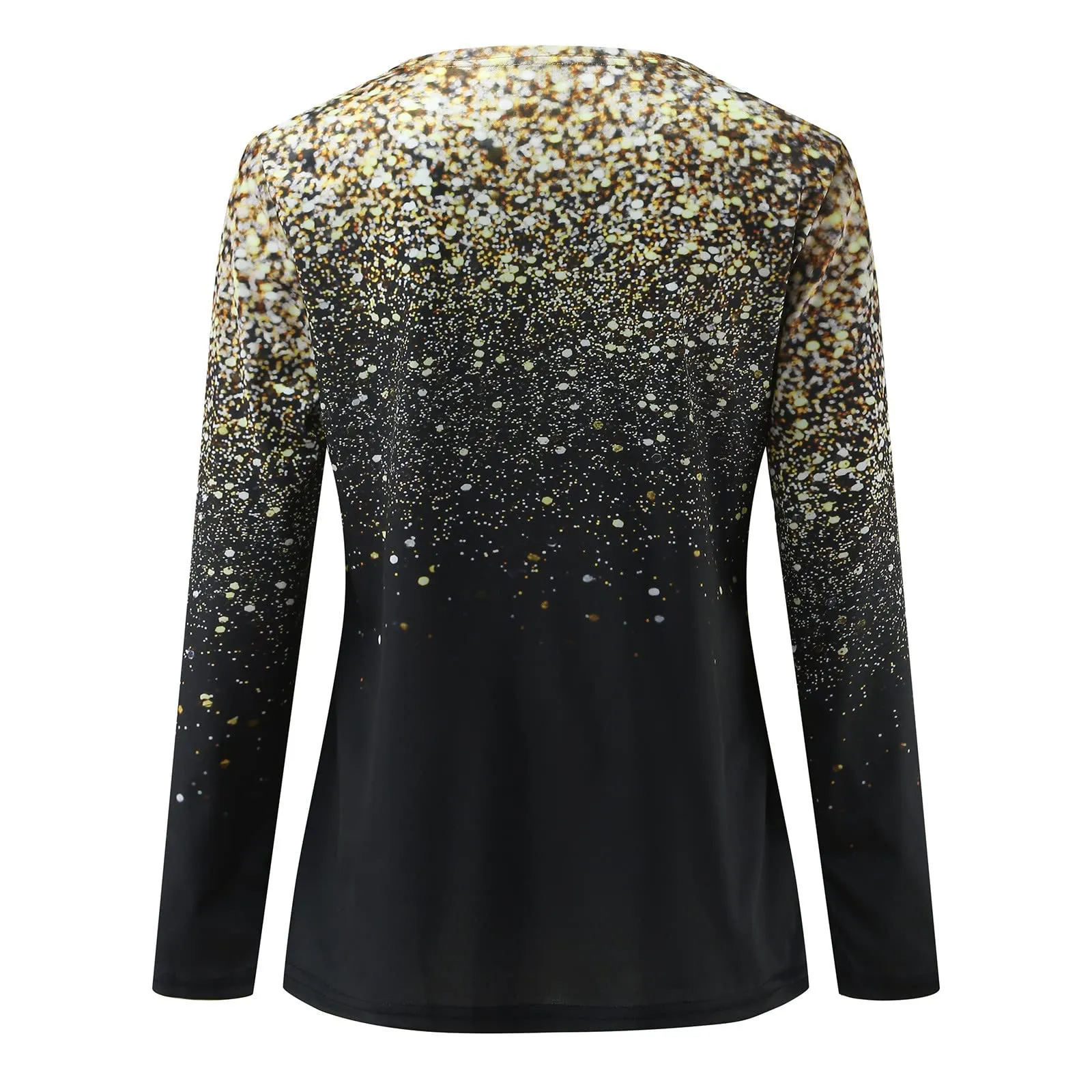 Uwdiohq Camicia Casual da Donna Girocollo Maniche Lunghe con Scollo a V - immagine 7