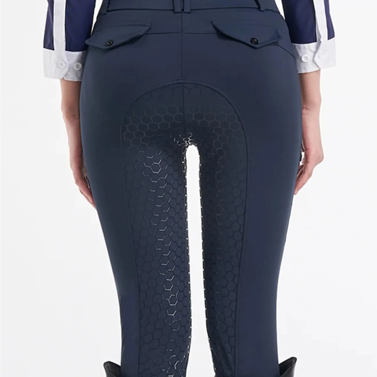 USOHJZ Pantaloni da Equitazione Uomo e Donna con Seduta Completa in Silicone, White, XXL - immagine 3