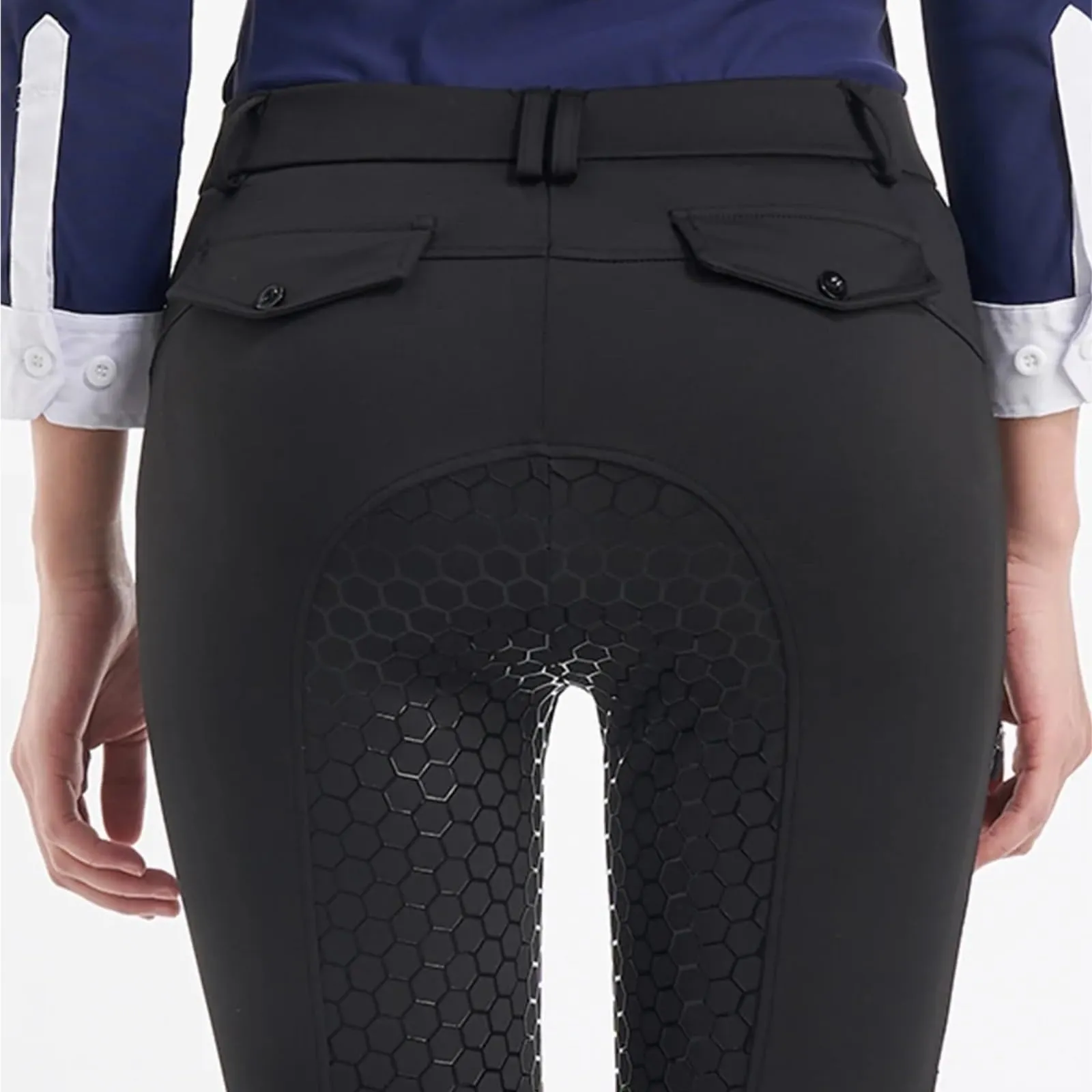 USOHJZ Pantaloni da Equitazione Unisex con Seduta Completa in Silicone, Nero, XXL - immagine 6
