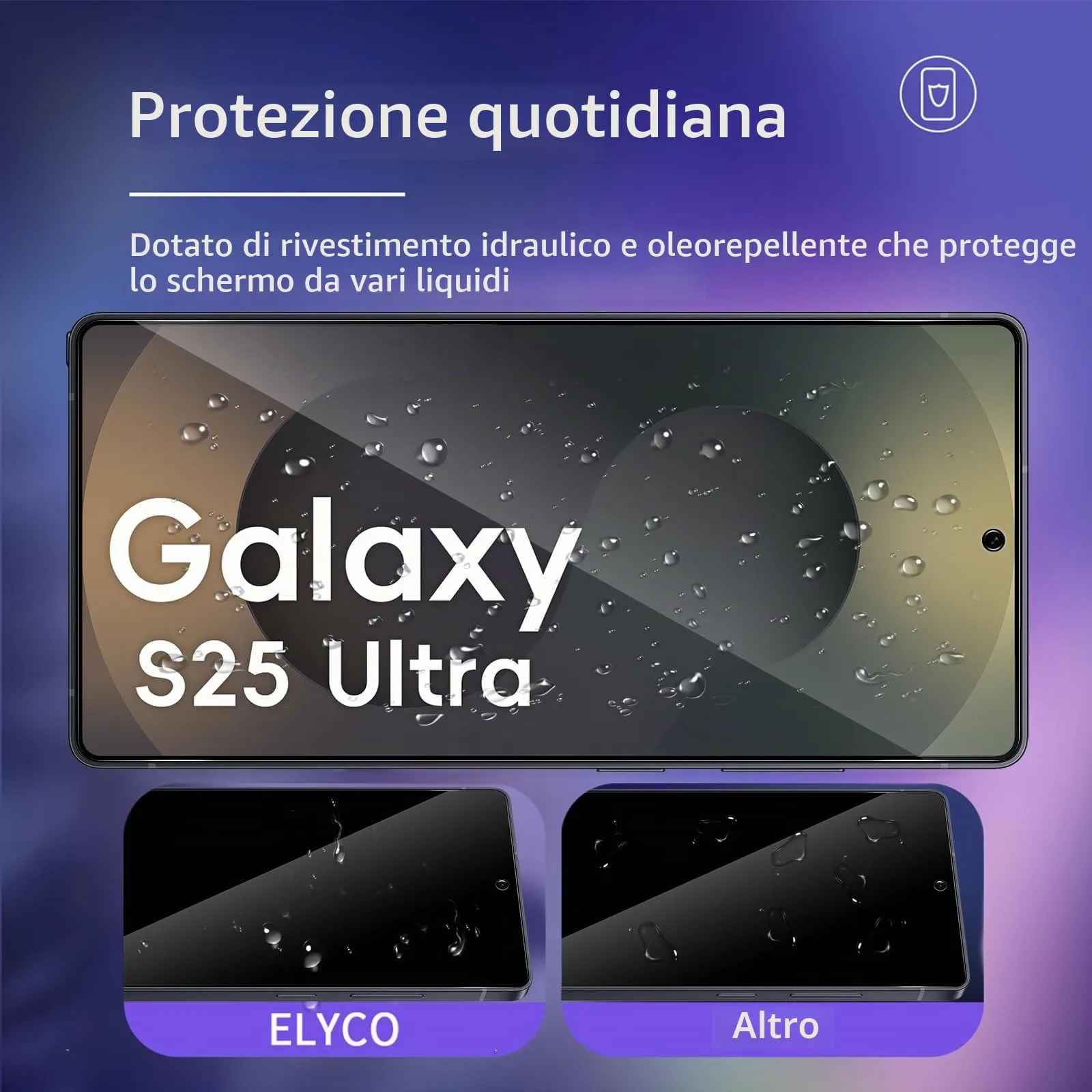 ELYCO Vetro Temperato Privacy per Samsung Galaxy S25 Ultra, 2 Pezzi - immagine 4