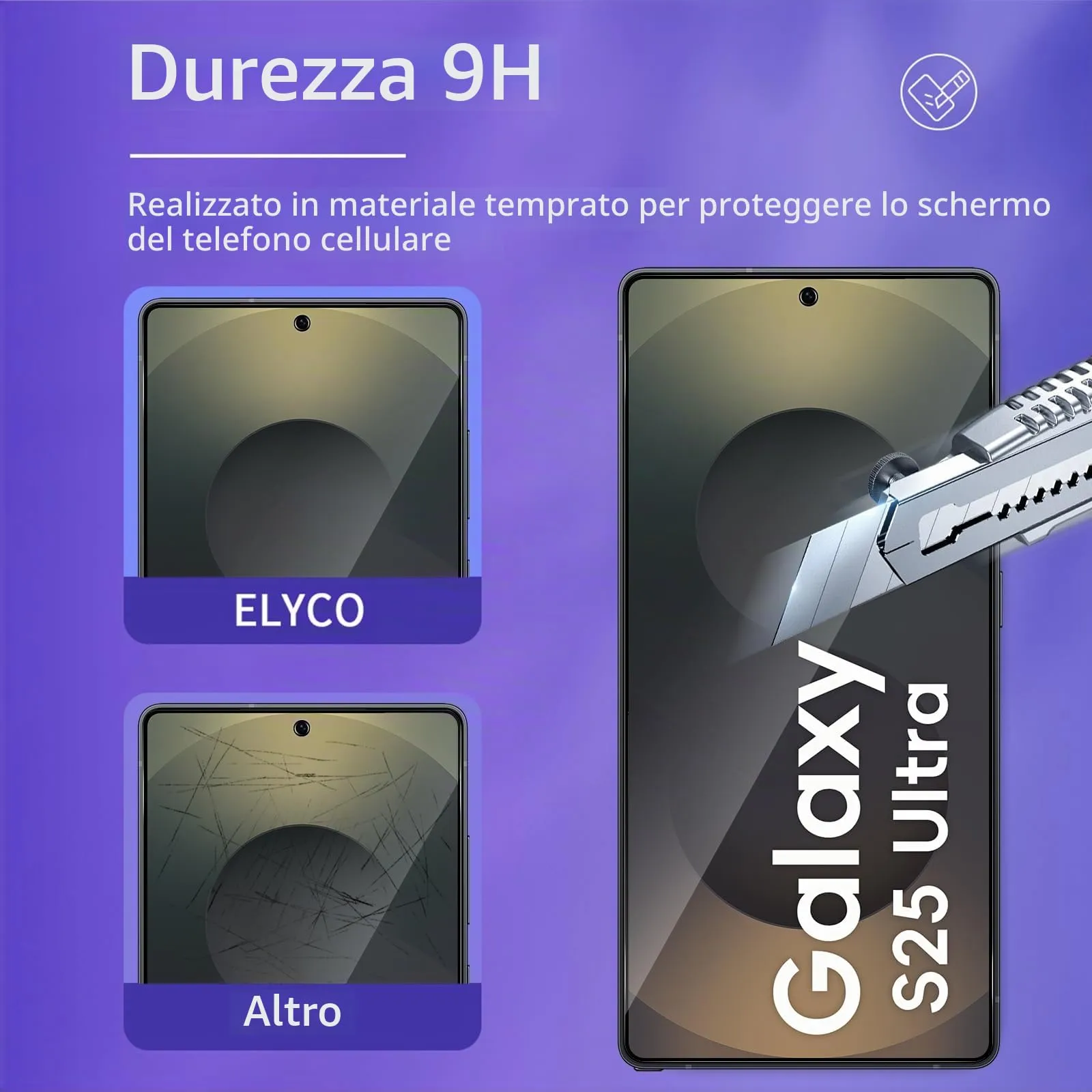 ELYCO Vetro Temperato Privacy per Samsung Galaxy S25 Ultra, 2 Pezzi - immagine 5