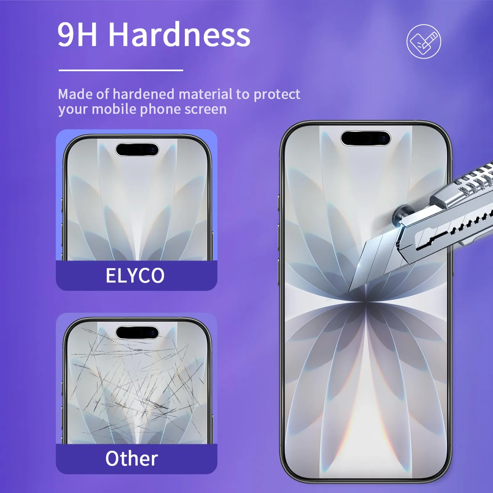 ELYCO Vetro Temperato Opaco per iPhone 17, 2 Pezzi - immagine 4