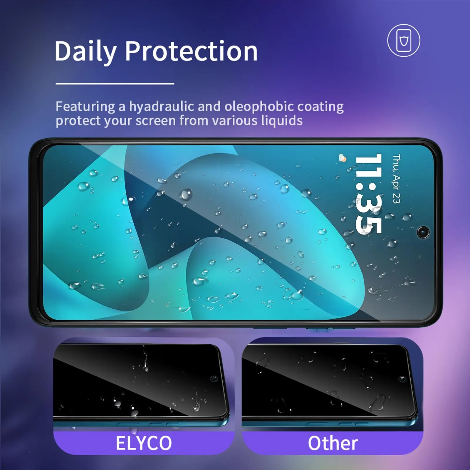 ELYCO Vetro Temperato Privacy per Motorola Moto G57, G57 Power, G67 Power - immagine 4