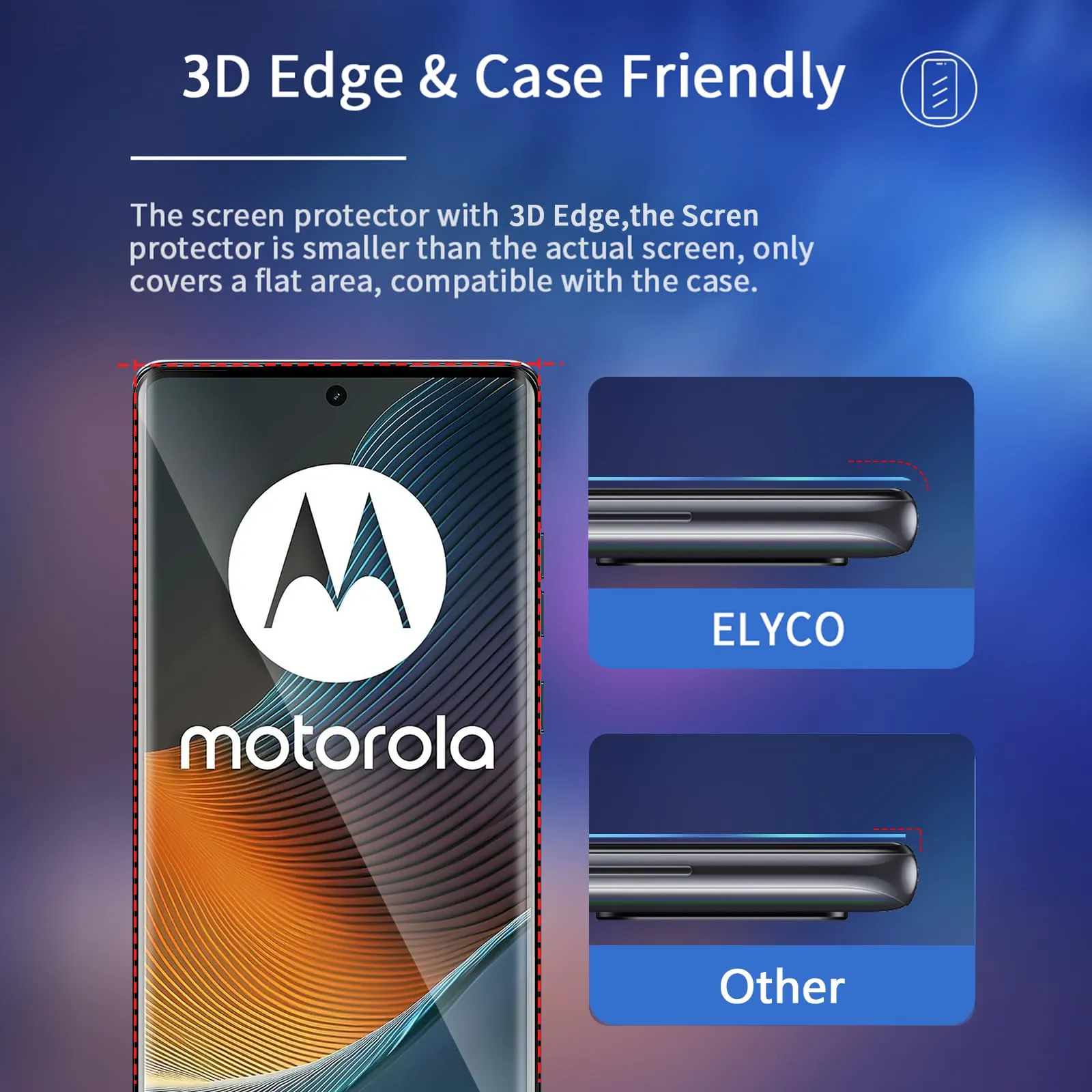 ELYCO Vetro Temperato per Motorola Moto Edge 50 Fusion, 2+2 Pezzi - immagine 5