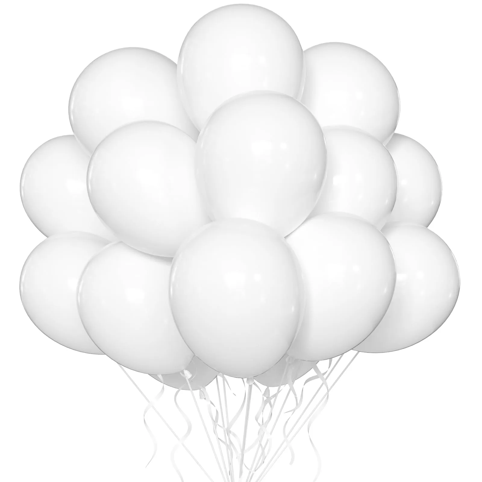 Yehnda Palloncini Bianchi in Lattice, 30 cm, 100 Pezzi - immagine 1