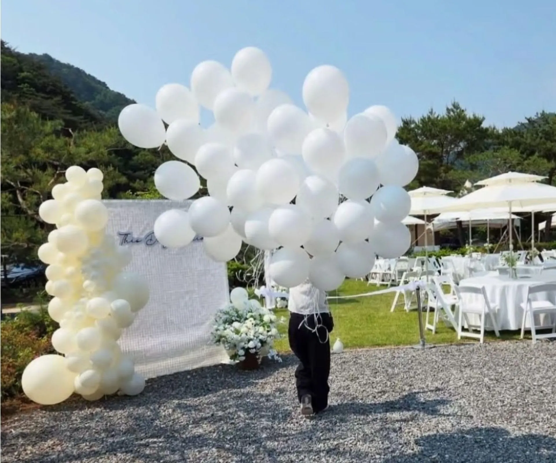 Yehnda Palloncini Bianchi in Lattice, 30 cm, 100 Pezzi - immagine 5