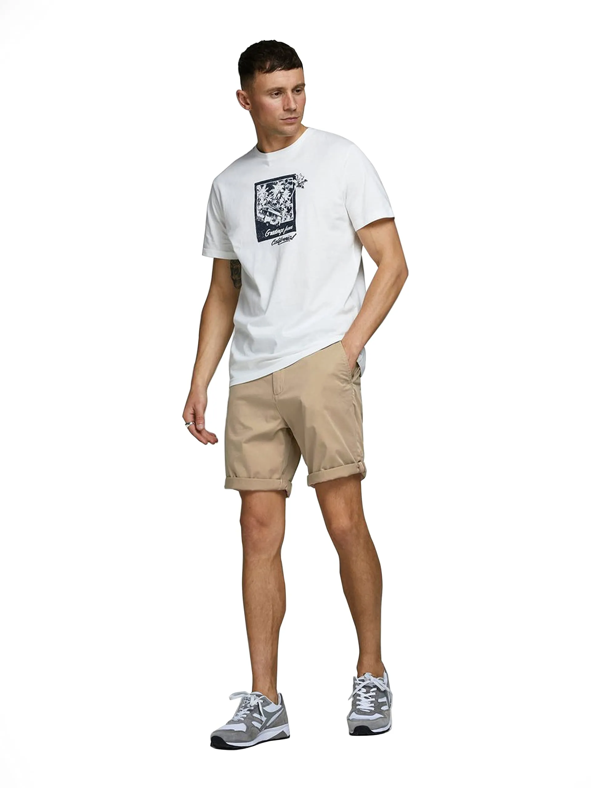 Jack & Jones Regular Fit Chino Shorts, Pack of 2 (Ultimate Grey/Crockery), S - immagine 8