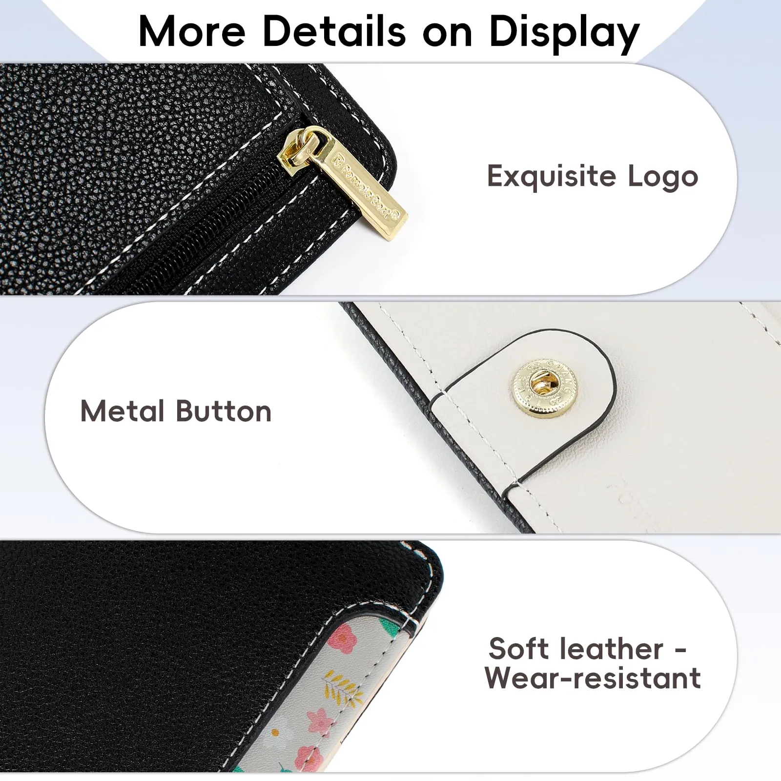 Pomelo Best Portafoglio da Donna Piccolo in Pelle PU con Blocco RFID, Nero - immagine 6