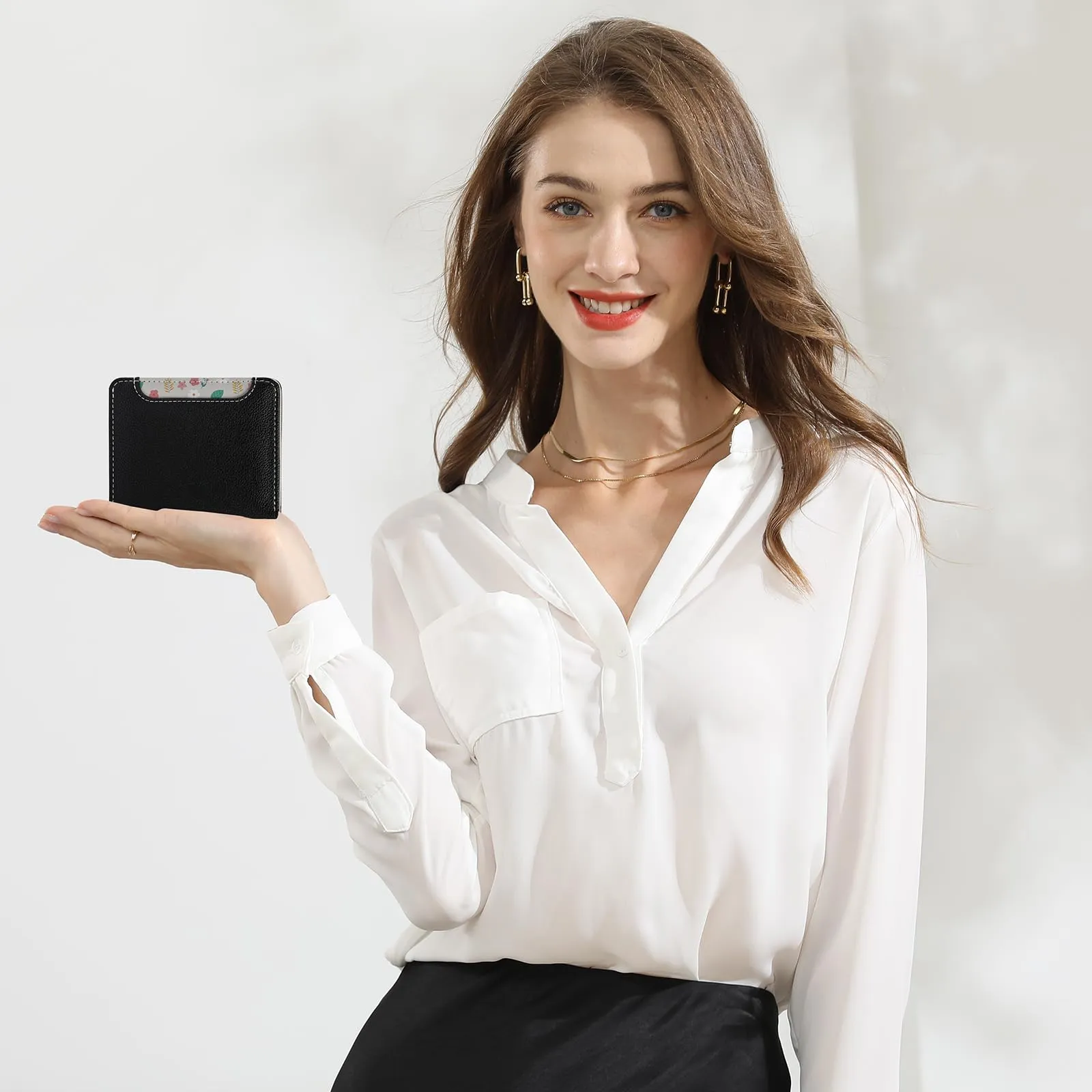 Pomelo Best Portafoglio da Donna Piccolo in Pelle PU con Blocco RFID, Nero - immagine 7