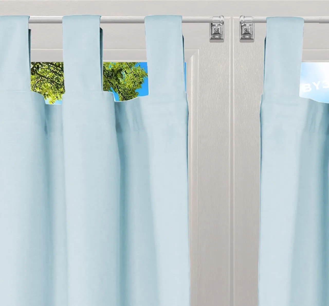 Byour3 Set 4 Supporti per Tende Senza Forare, Gancetti Trasparenti Regolabili per Bastoni a Pressione (Cromo, 15-26mm) - immagine 5