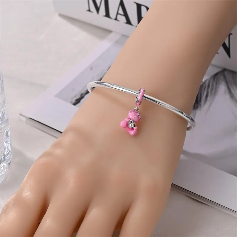 Pandach Bead Charm Ciondolo Argento Sterling 925 con Cubic Zirconia per Braccialetti e Collane Europei - immagine 4