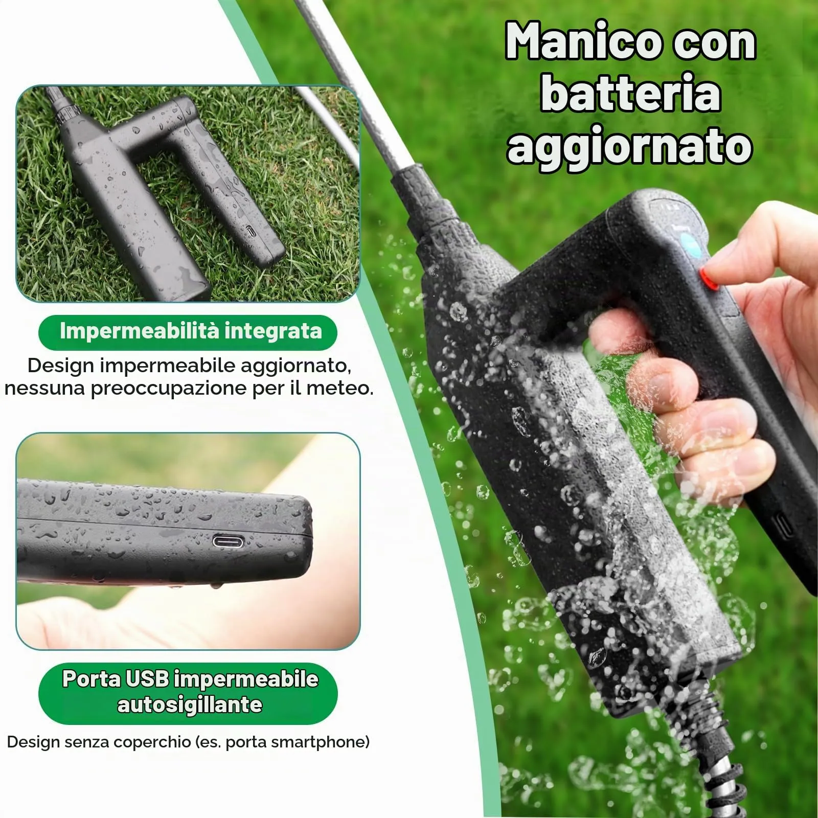 SYLSTAR Pompa Irroratrice a Batteria 5L, 3 Velocità, 7.4V con Indicatore di Batteria e 4 Ugelli Regolabili (Verde) - immagine 3