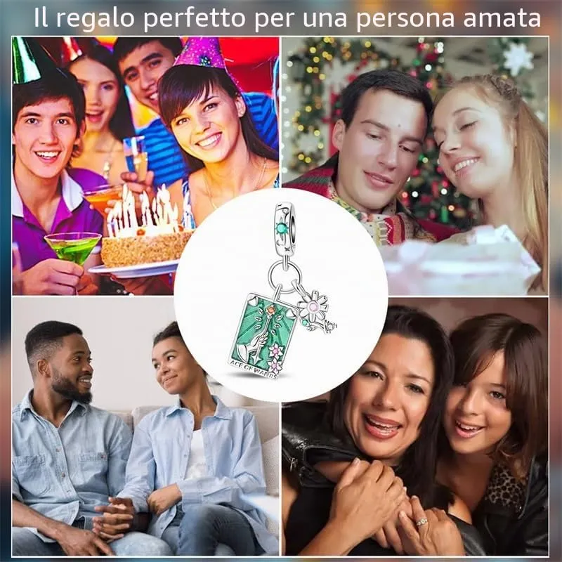 TINSLO Bead Charm Ciondolo Argento Sterling 925 con Cubic Zirconia per Braccialetti e Collane Europee - immagine 6