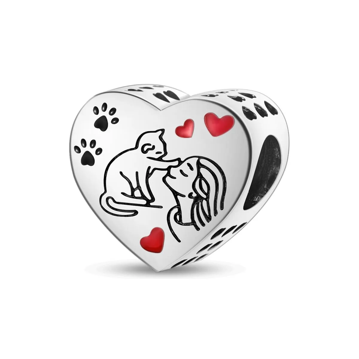TINSLO Bead Charm in Argento Sterling 925 con Cubic Zirconia per Braccialetti e Collane Europee - immagine 1