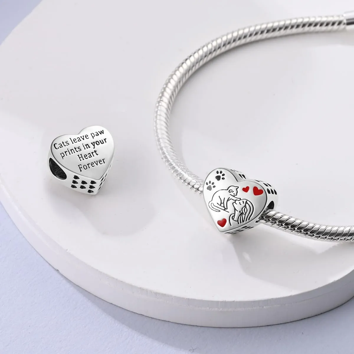 TINSLO Bead Charm in Argento Sterling 925 con Cubic Zirconia per Braccialetti e Collane Europee - immagine 2