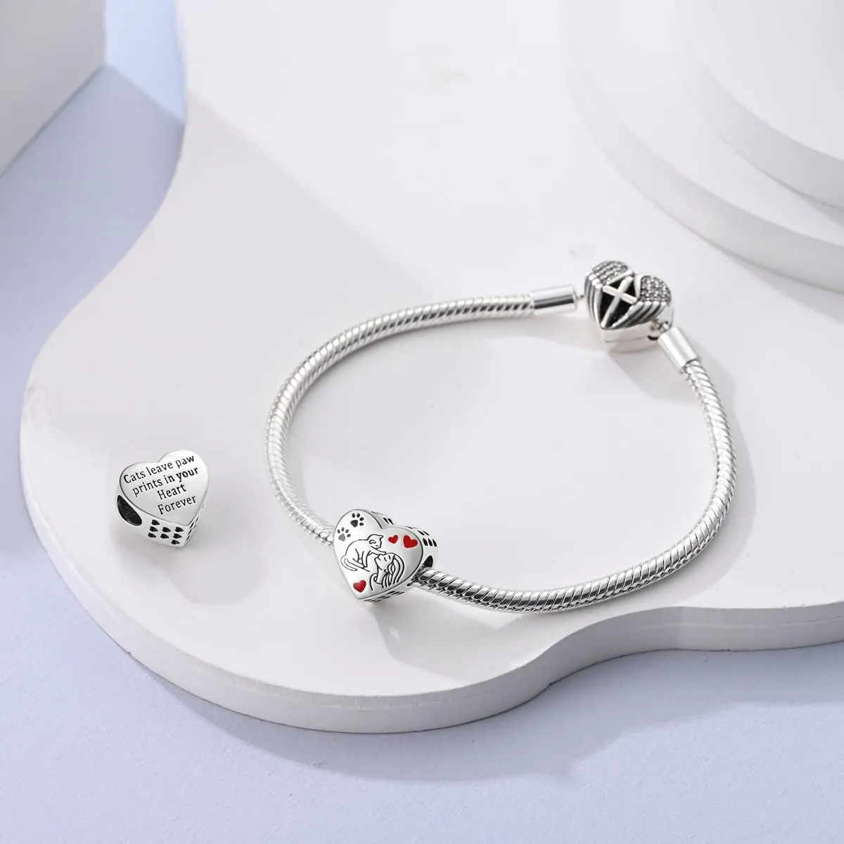 TINSLO Bead Charm in Argento Sterling 925 con Cubic Zirconia per Braccialetti e Collane Europee - immagine 3