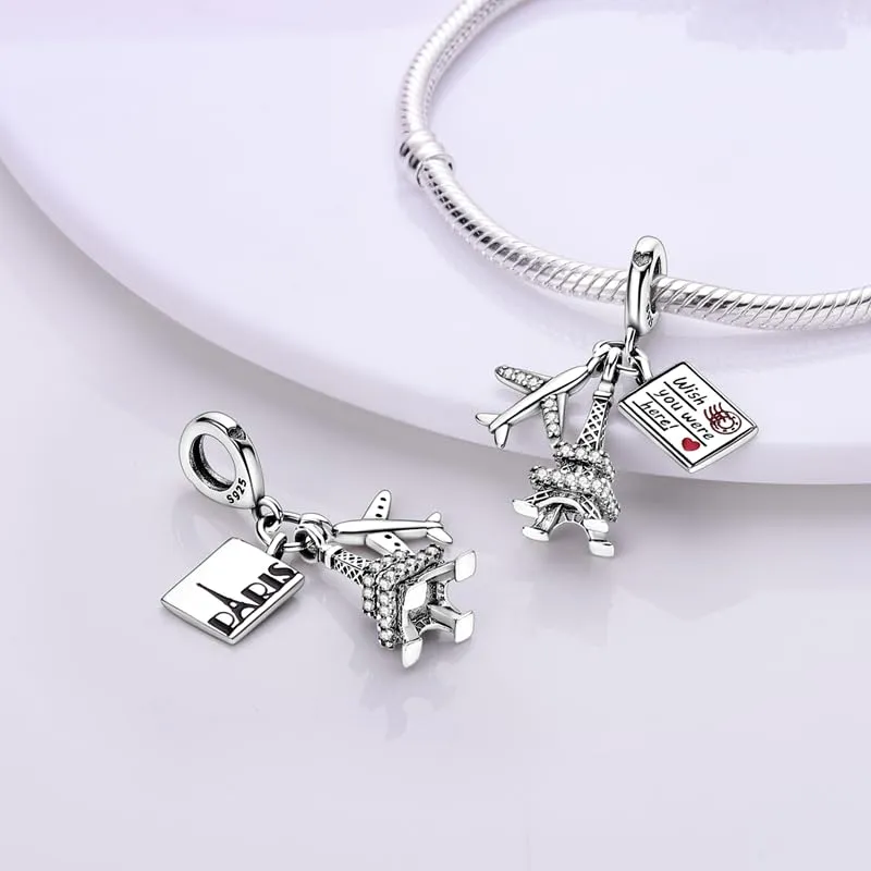 KUNSIR Bead Charm in Argento Sterling 925 con Cubic Zirconia, Compatibile con Braccialetti e Collane Europei - immagine 2