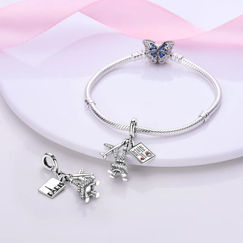 KUNSIR Bead Charm in Argento Sterling 925 con Cubic Zirconia, Compatibile con Braccialetti e Collane Europei - immagine 3