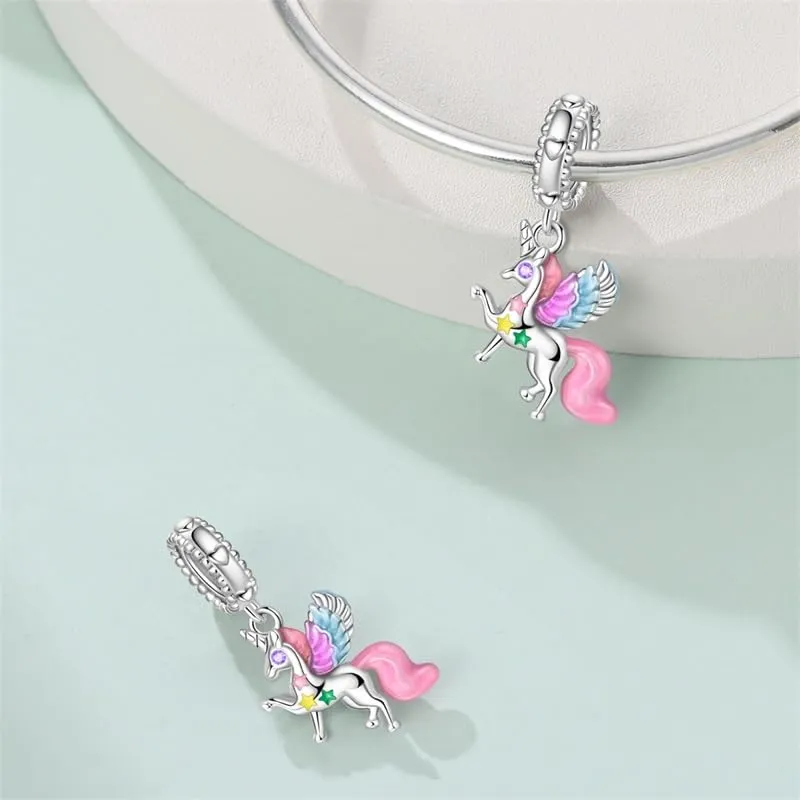 KUNSIR Bead Charm in Argento Sterling 925 con Cubic Zirconia per Braccialetti e Collane Europei - immagine 2