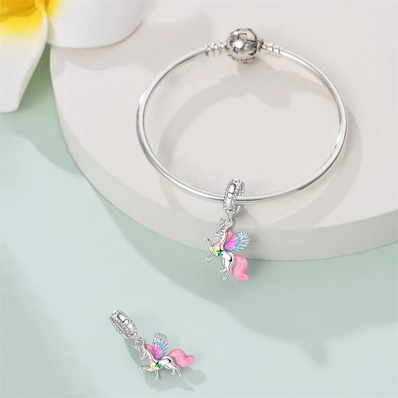 KUNSIR Bead Charm in Argento Sterling 925 con Cubic Zirconia per Braccialetti e Collane Europei - immagine 3
