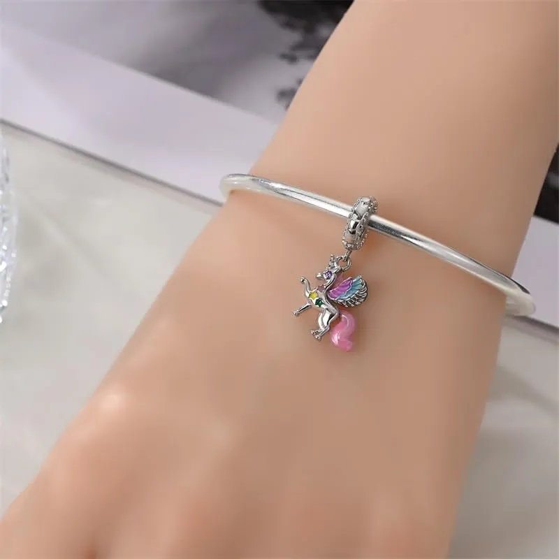 KUNSIR Bead Charm in Argento Sterling 925 con Cubic Zirconia per Braccialetti e Collane Europei - immagine 4