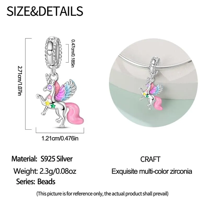 KUNSIR Bead Charm in Argento Sterling 925 con Cubic Zirconia per Braccialetti e Collane Europei - immagine 5