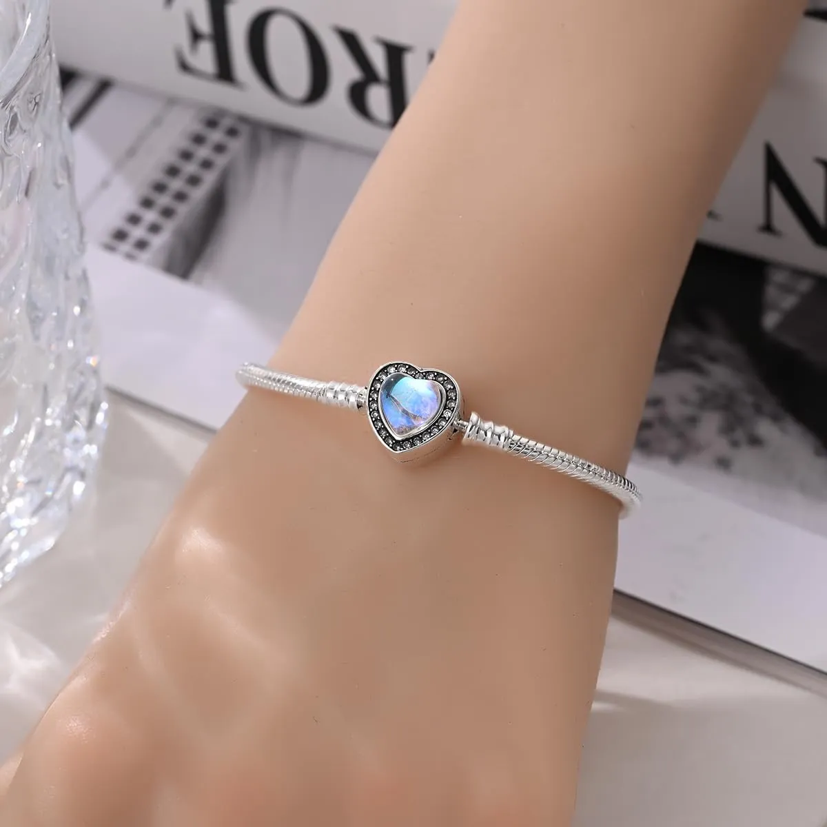 KUNSIR Moments Bracciale Donna Snake in Argento Sterling 925 Compatibile con Pandora, 19cm - immagine 4