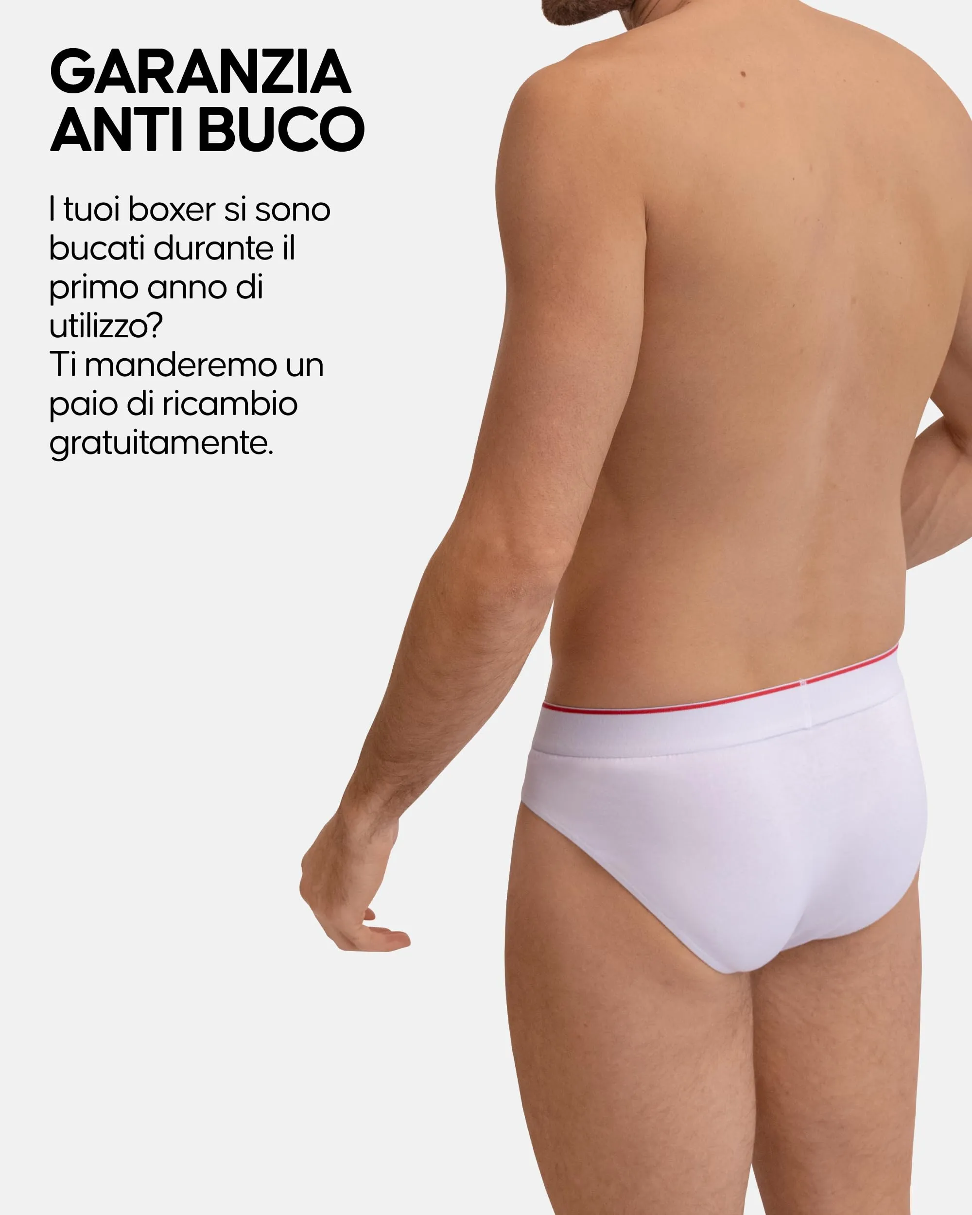 Danish Endurance Slip Uomo in Cotone, Bianco/Rosso, L - immagine 4