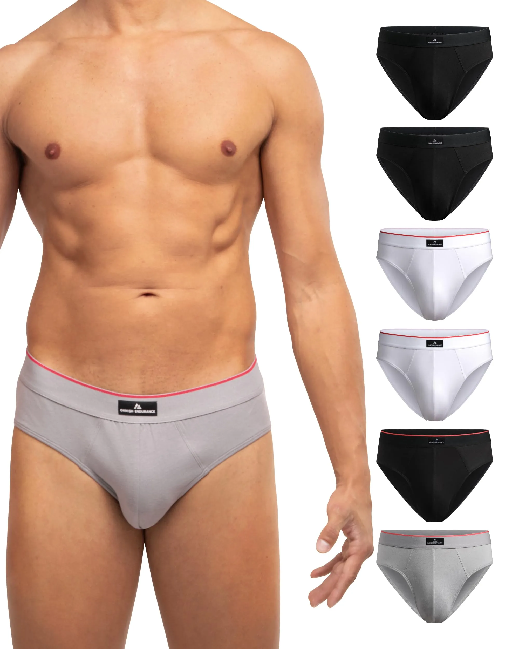 Danish Endurance Slip Uomo in Cotone, 6 Paia, Multicolore, XXXL - immagine 1