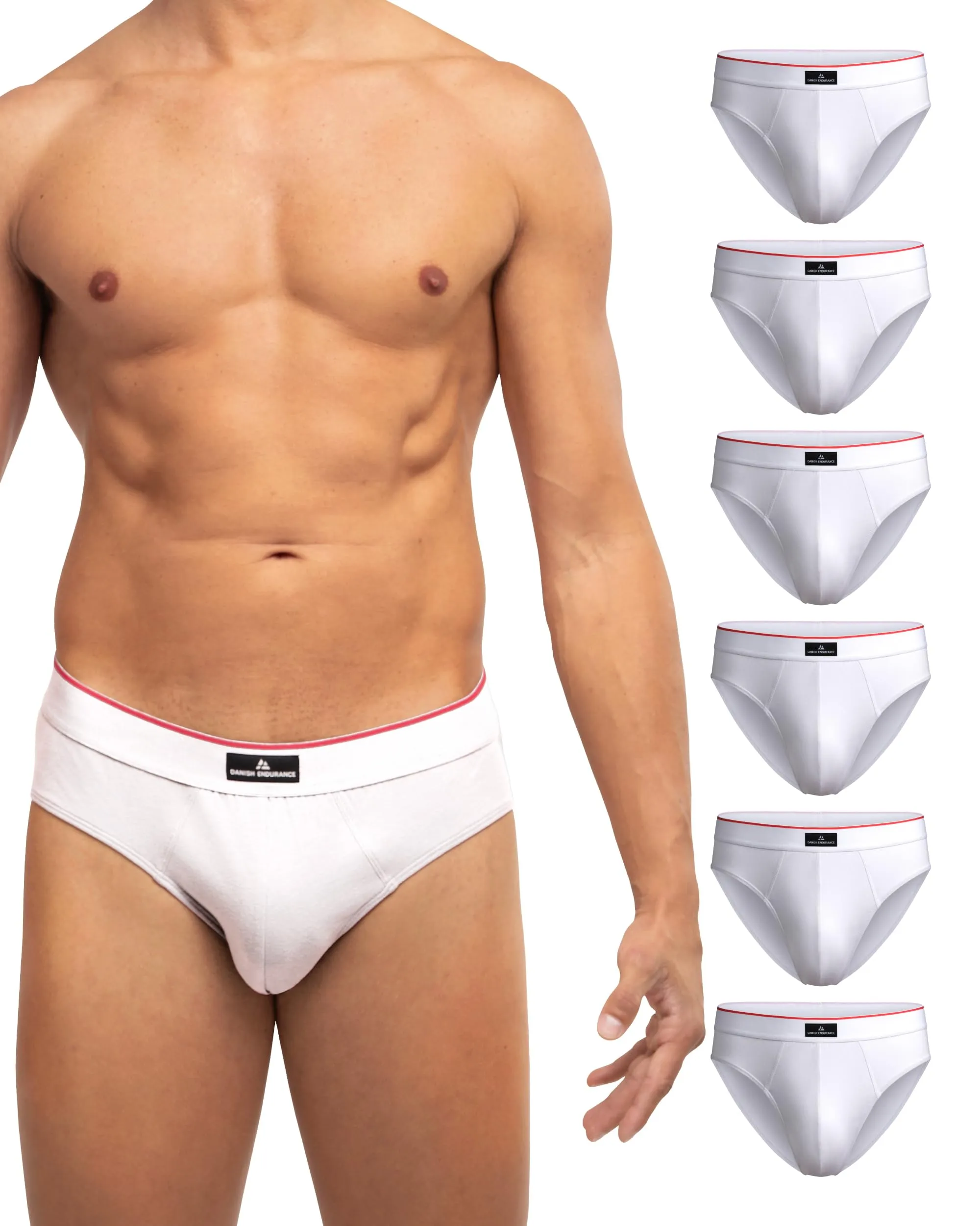 Danish Endurance Slip Uomo Cotone, 6 Paia, Bianco, L - immagine 1
