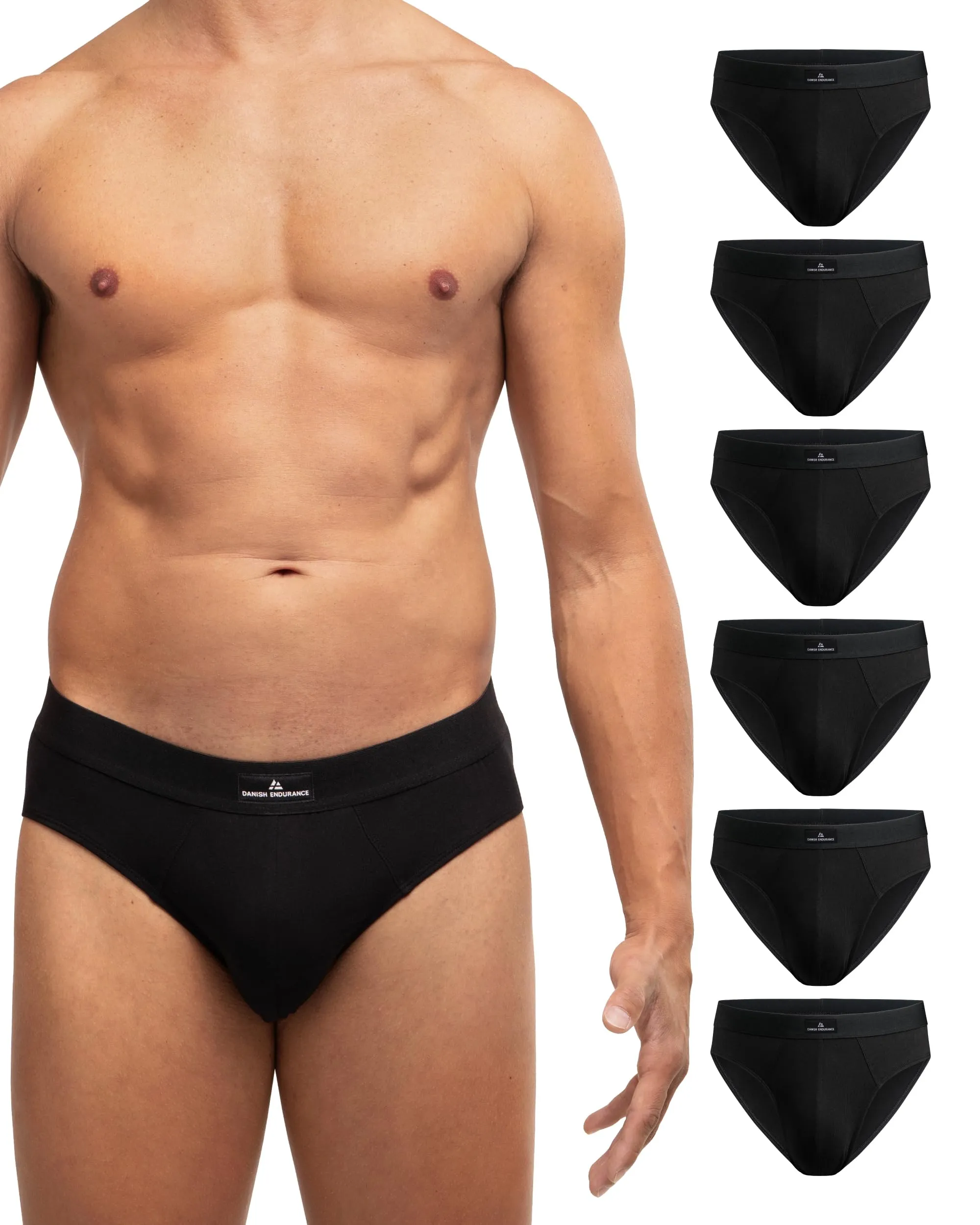 Danish Endurance Slip Uomo Cotone, 6 Paia, Nero, L - immagine 1