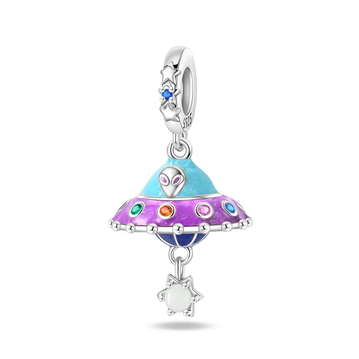 KUNSIR Bead Charm in Argento Sterling 925 con Cubic Zirconia per Braccialetti e Collane Europei - immagine 1