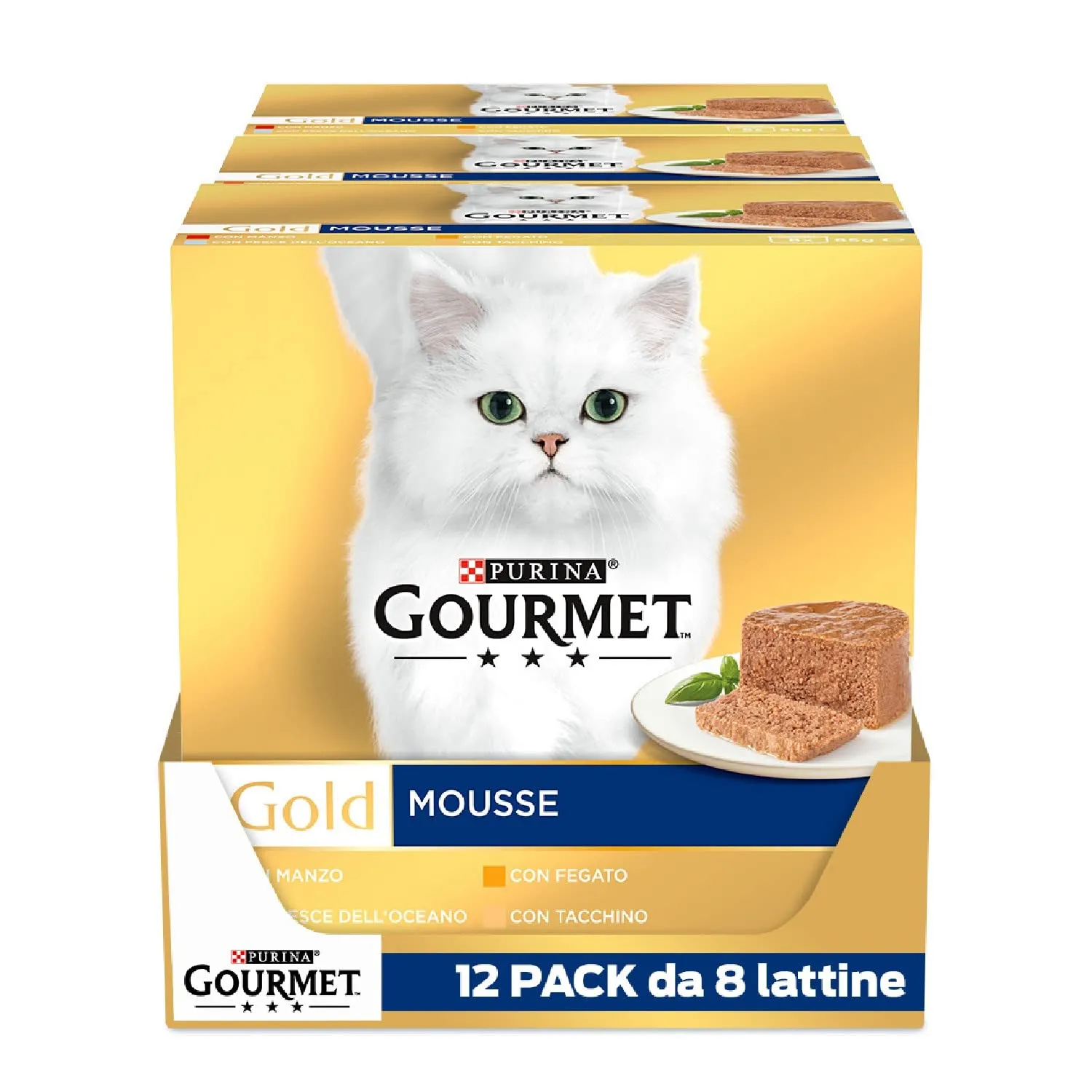 Gourmet Gold Cibo Umido per Gatti Adulti Mousse, 96 Lattine da 85 g - immagine 1