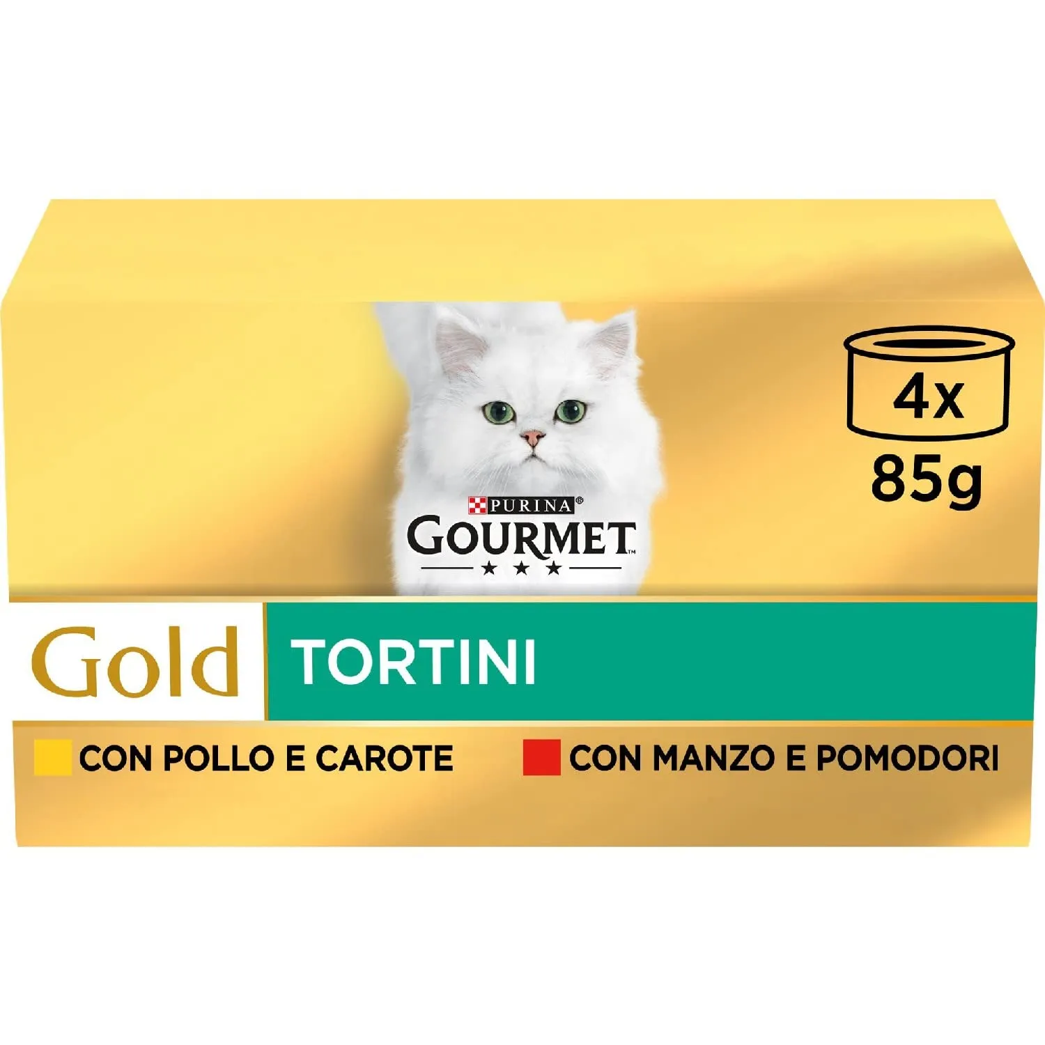 Gourmet Gold Cibo Umido per Gatti Adulti Tortini con Pollo e Carote e Manzo e Pomodori, 48 lattine da 85g - immagine 2