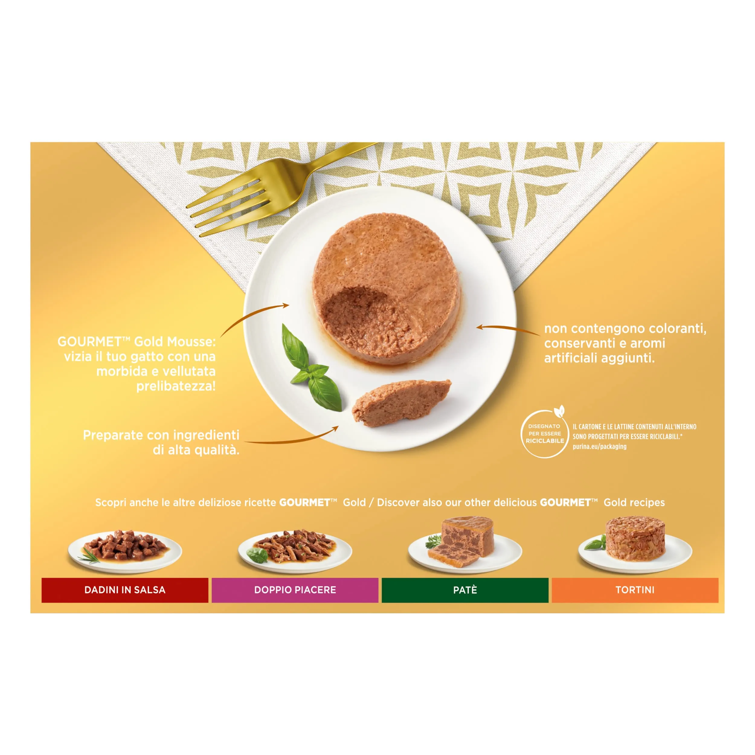 Gourmet Gold Cibo Umido per Gatti Adulti Mousse, 96 Lattine da 85 g - immagine 3