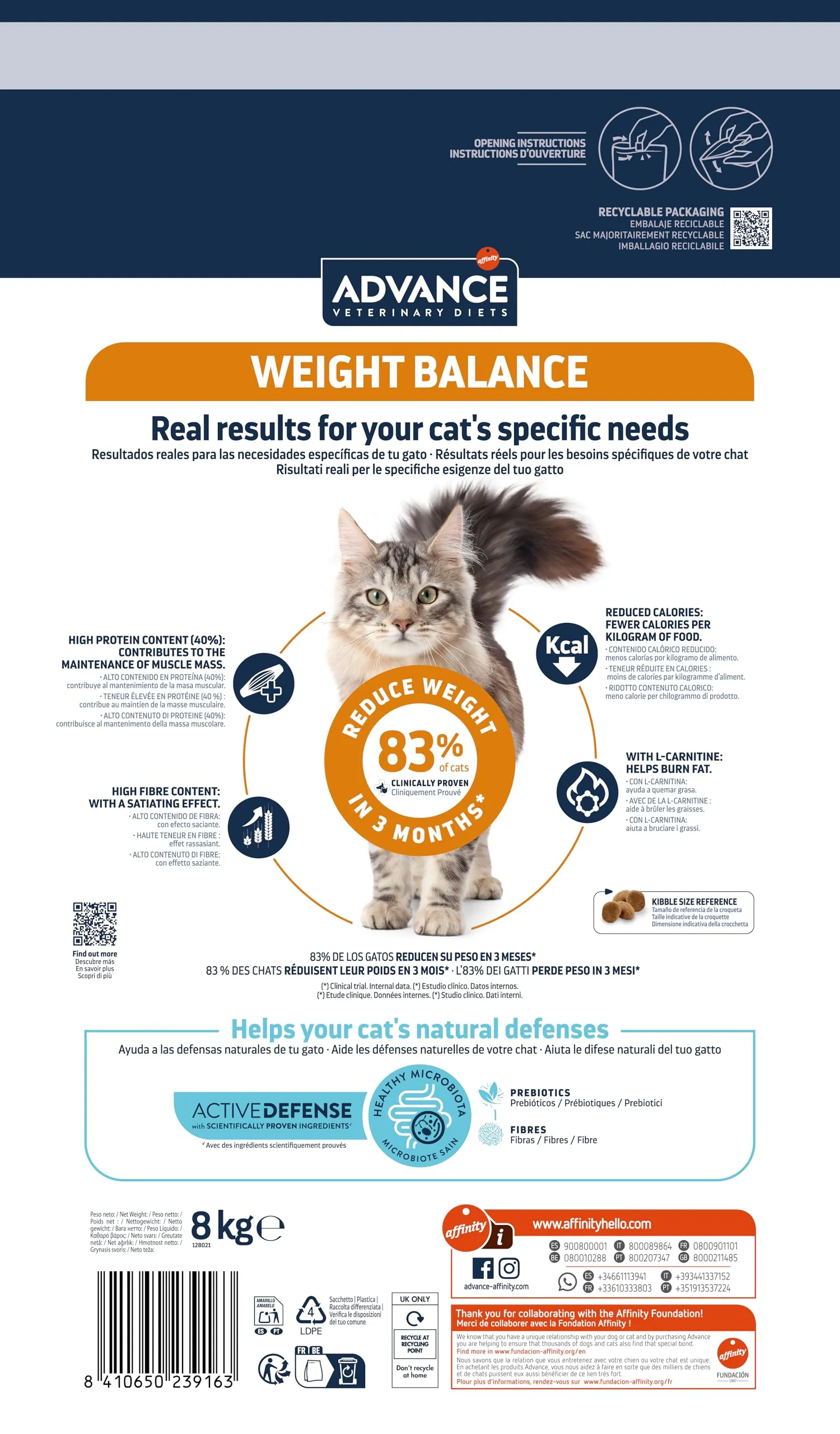Affinity Advance Veterinary Diets Weight Balance Cat Food, 8 kg - immagine 4