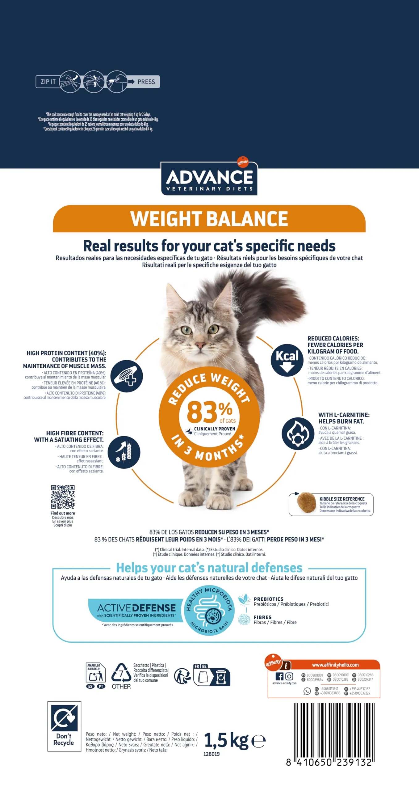 Affinity Advance Veterinary Diets Weight Balance Cat Food, 1.5kg - immagine 4