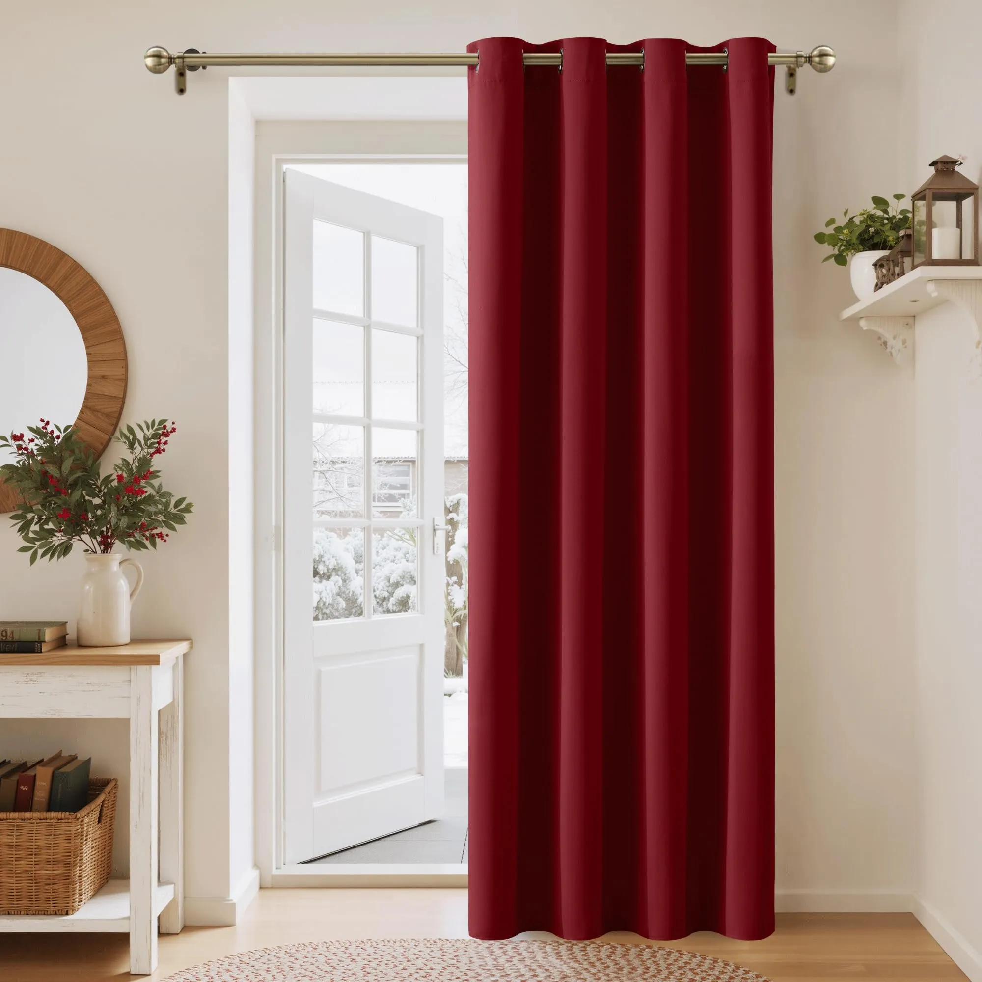 PONY DANCE Tende Oscuranti Termiche Isolanti per Camera da Letto, Rosso, 140L x 240A cm (1 Pannello) - immagine 4