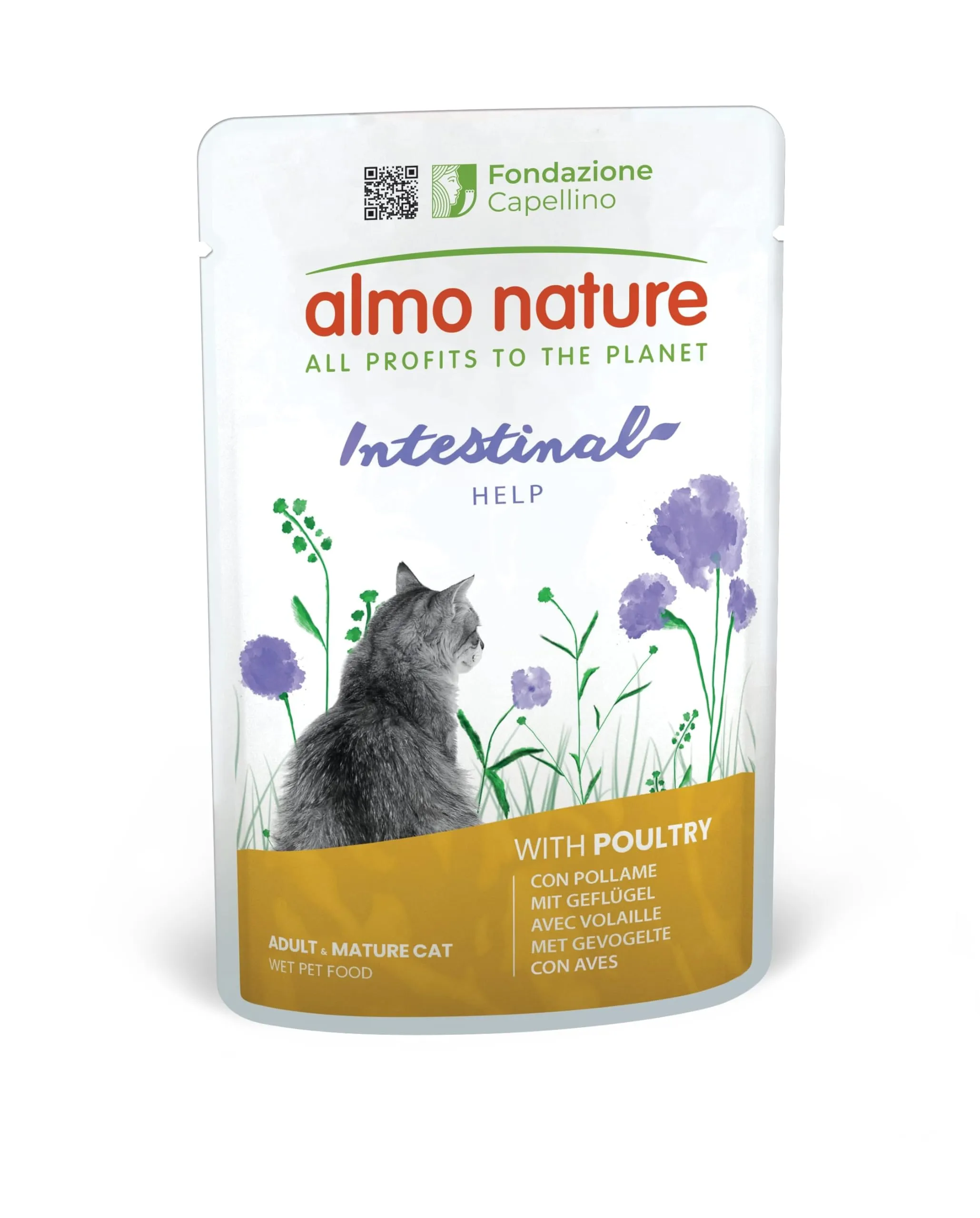 Almo Nature Functional Intestinal Help Alimento Umido per Gatti Adulti e Maturi con Pollame, 70g (Confezione da 30) - immagine 1