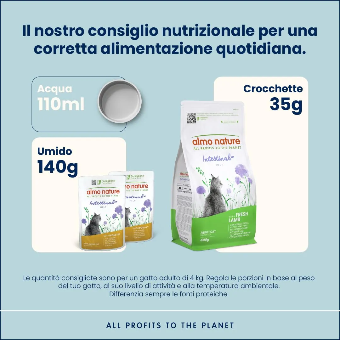 Almo Nature Functional Intestinal Help Alimento Umido per Gatti Adulti e Maturi con Pollame, 70g (Confezione da 30) - immagine 3