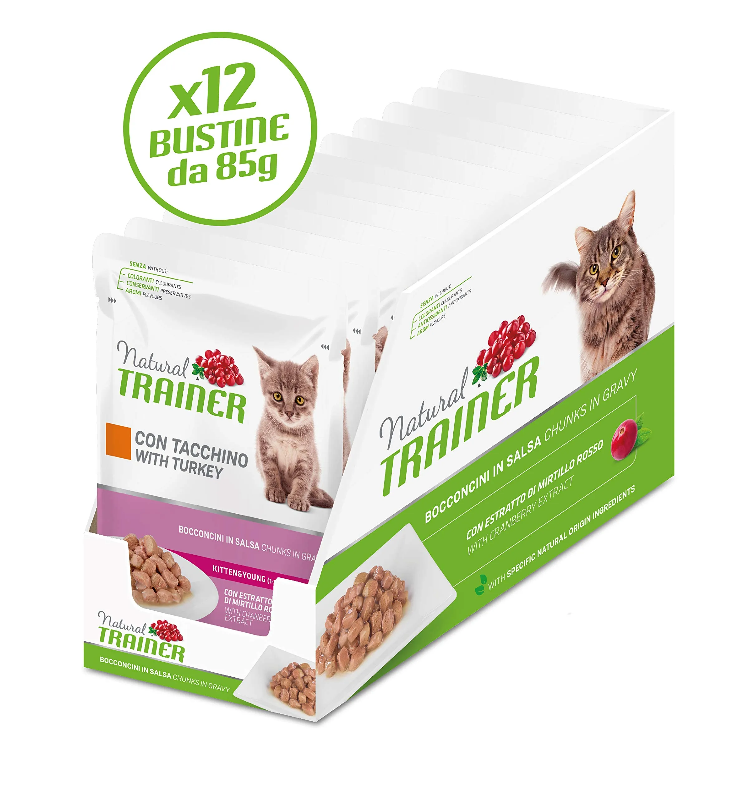 Trainer Natural Kitten & Young Cibo per Gatti con Tacchino, 12 x 85 g - immagine 5