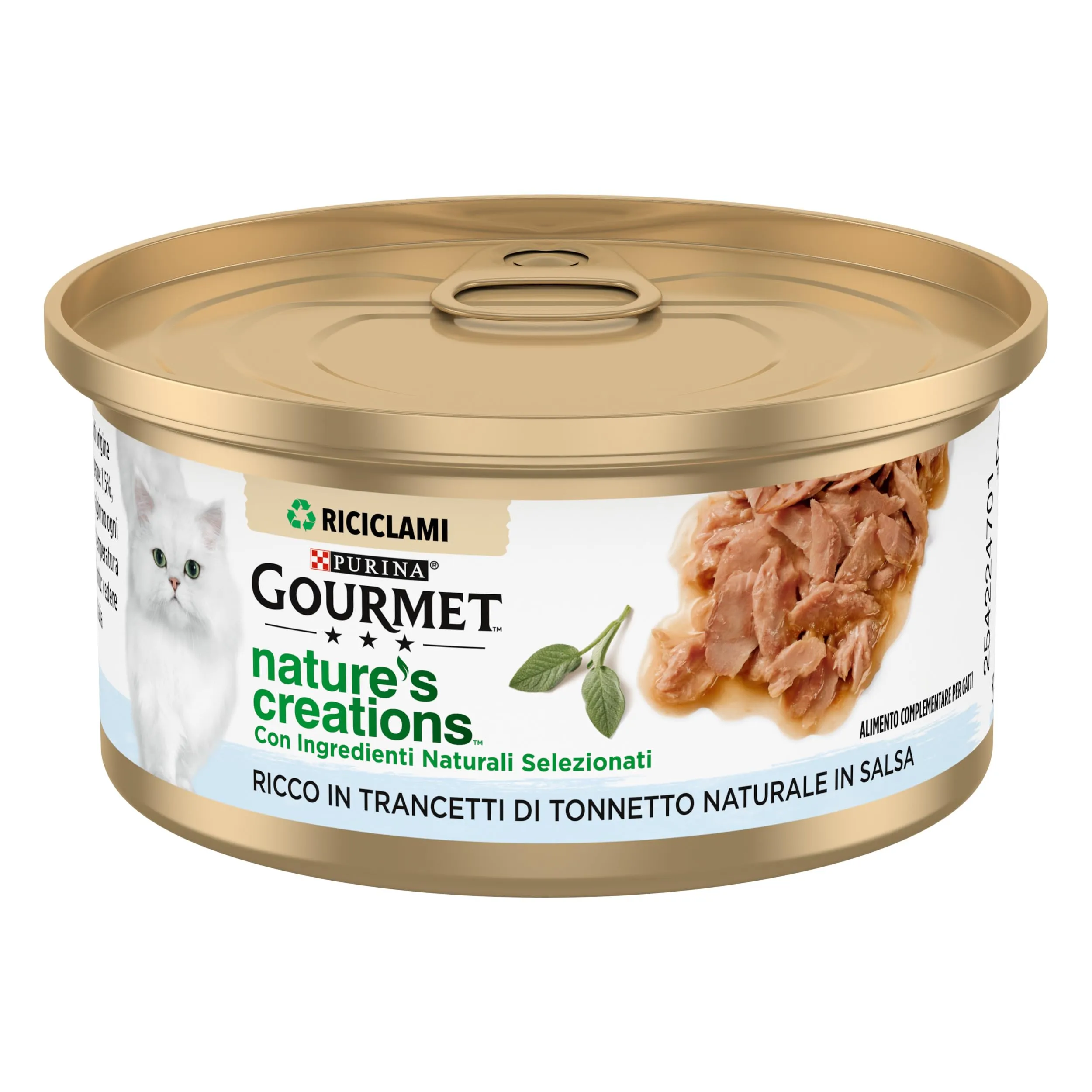 Gourmet Nature's Creations Cibo Umido per Gatti Adulti Trancetti di Tonnetto Naturale in Salsa 24 Lattine da 70g - immagine 2