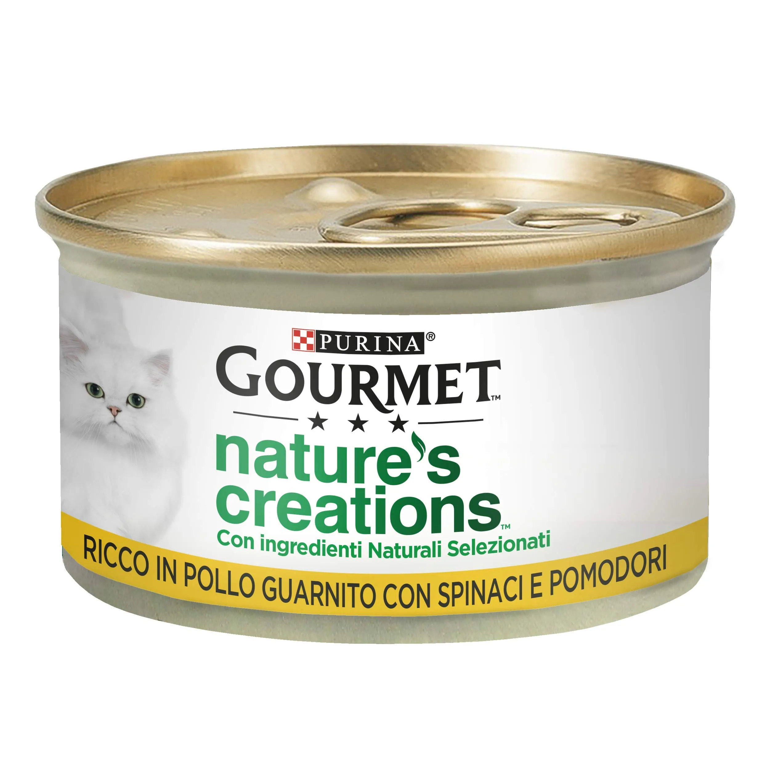 Gourmet Nature's Creations Cibo Umido per Gatti Adulti Filettini in Pollo con Spinaci e Pomodori, 24 x 85g - immagine 1