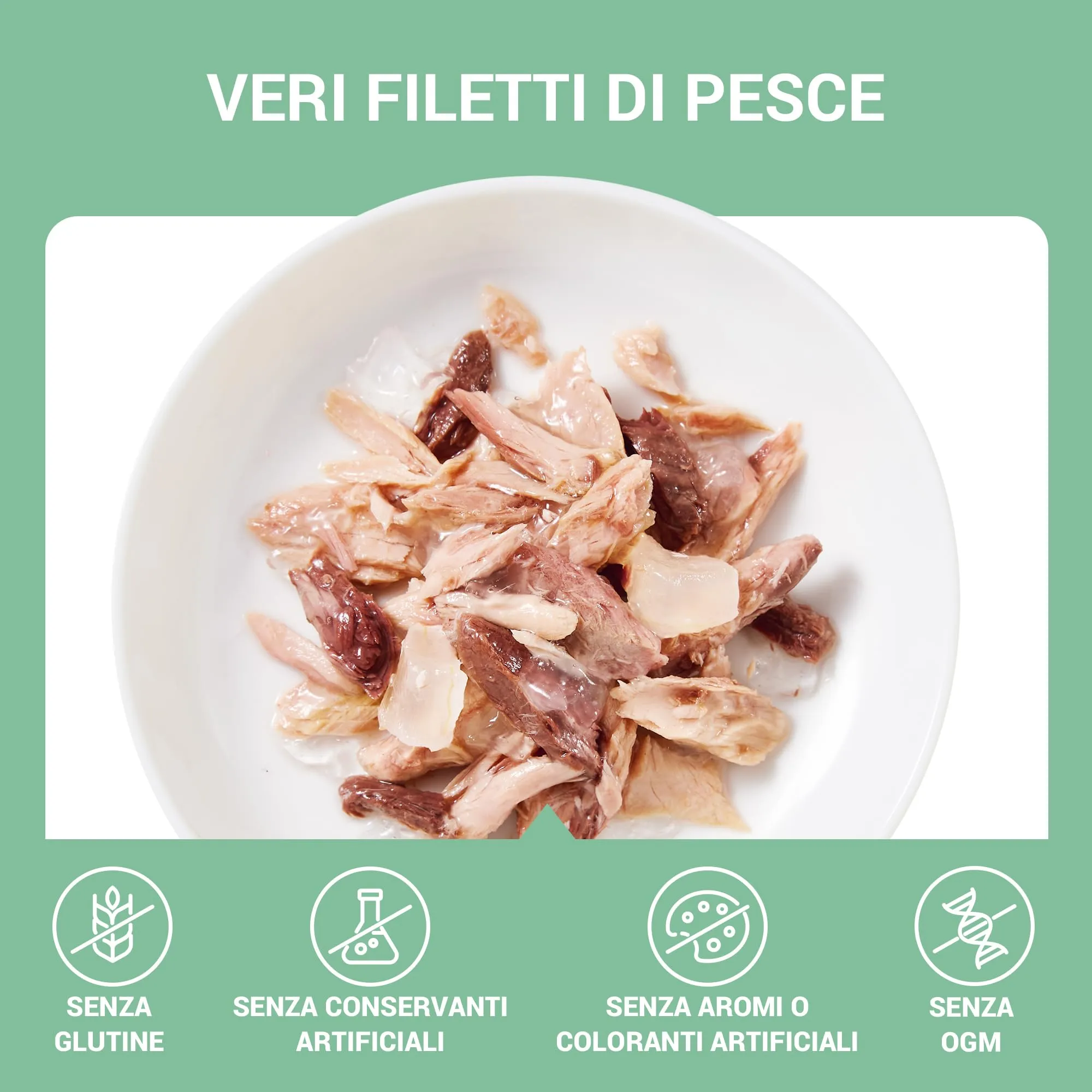 Schesir Filetti di Tonno con Aloe in Gelatina, Cibo Umido Complementare per Gatti, 12 lattine da 70g - immagine 5