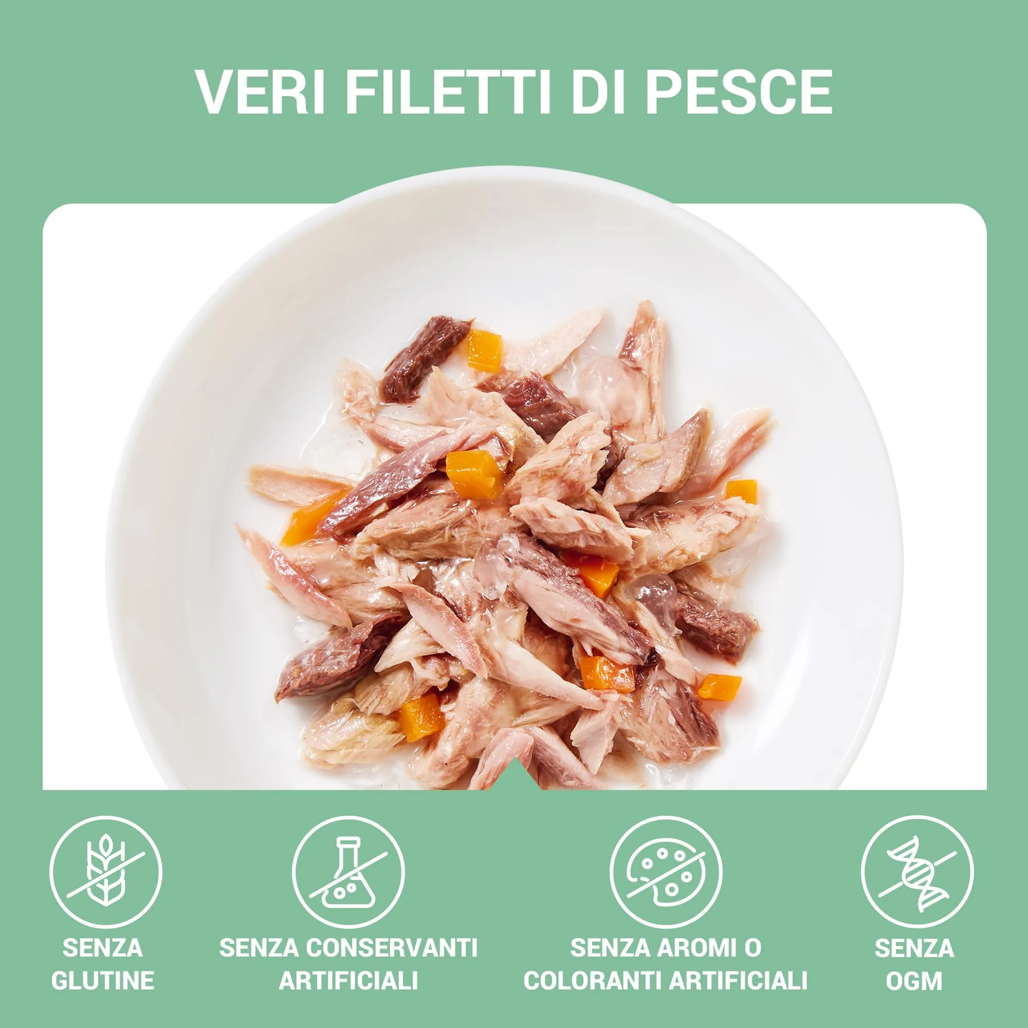 Schesir Filetti di Tonno con Carote in Gelatina, Cibo Umido Complementare per Gatti, 12 lattine da 70g - immagine 8