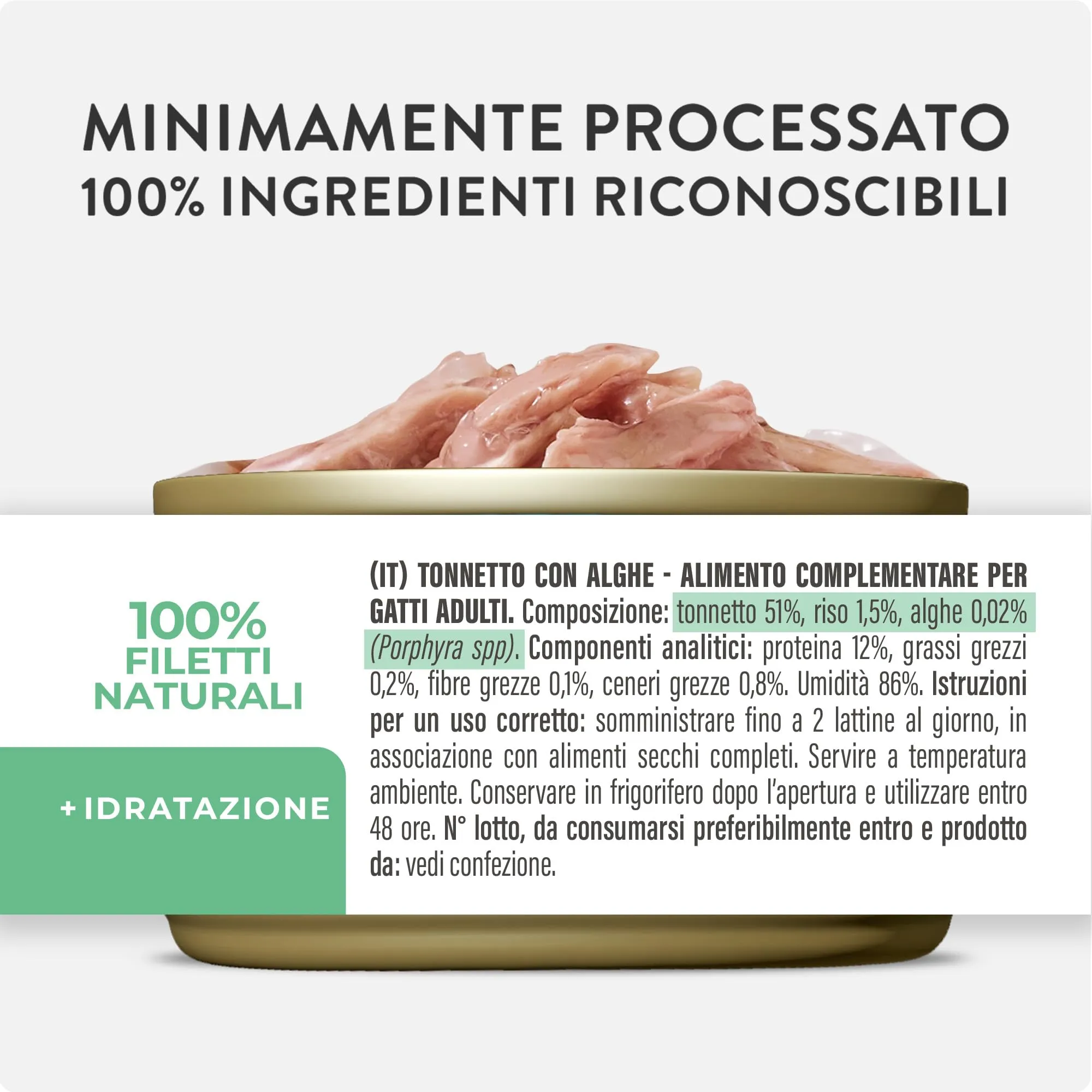 Schesir Filetti di Tonno con Alghe in Gelatina, Cibo Umido Complementare per Gatti, 12 lattine da 70g - immagine 4