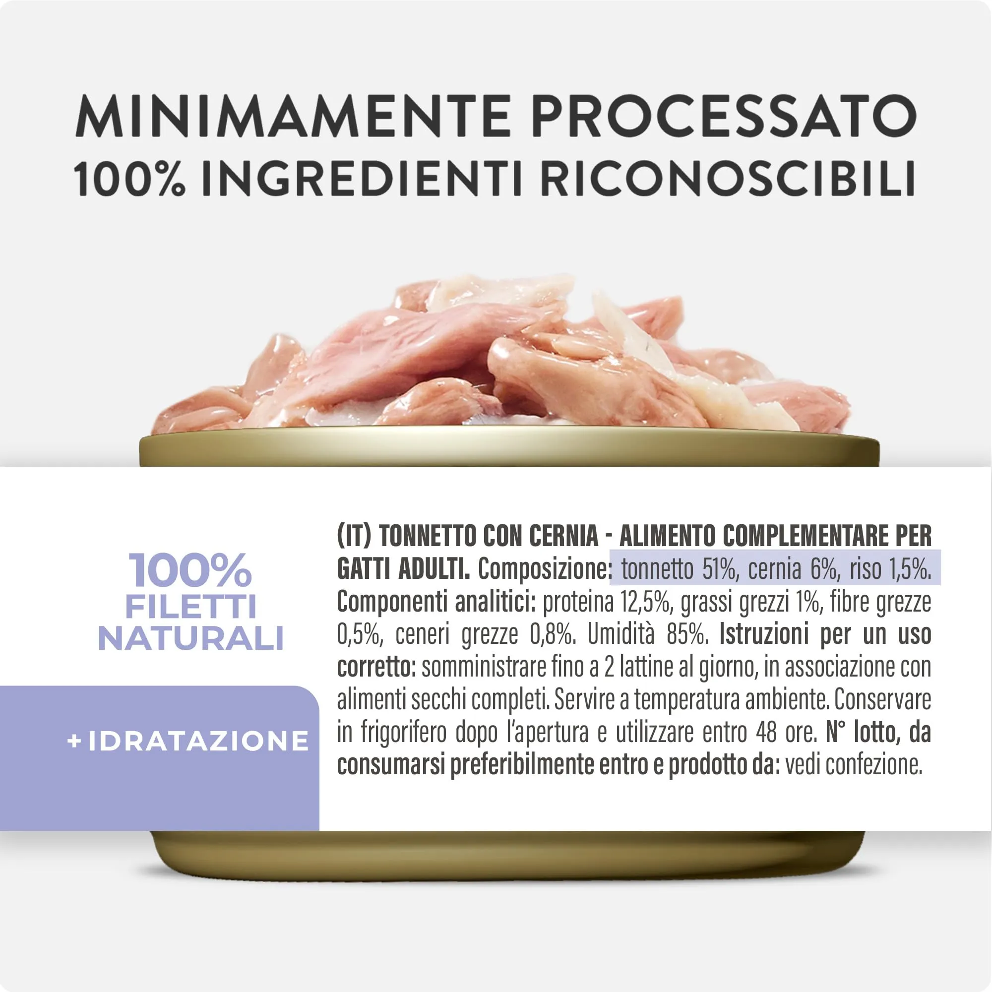 Schesir Filetti di Tonno con Cernia in Gelatina, Cibo Umido Complementare per Gatti, 12 x 70g - immagine 4